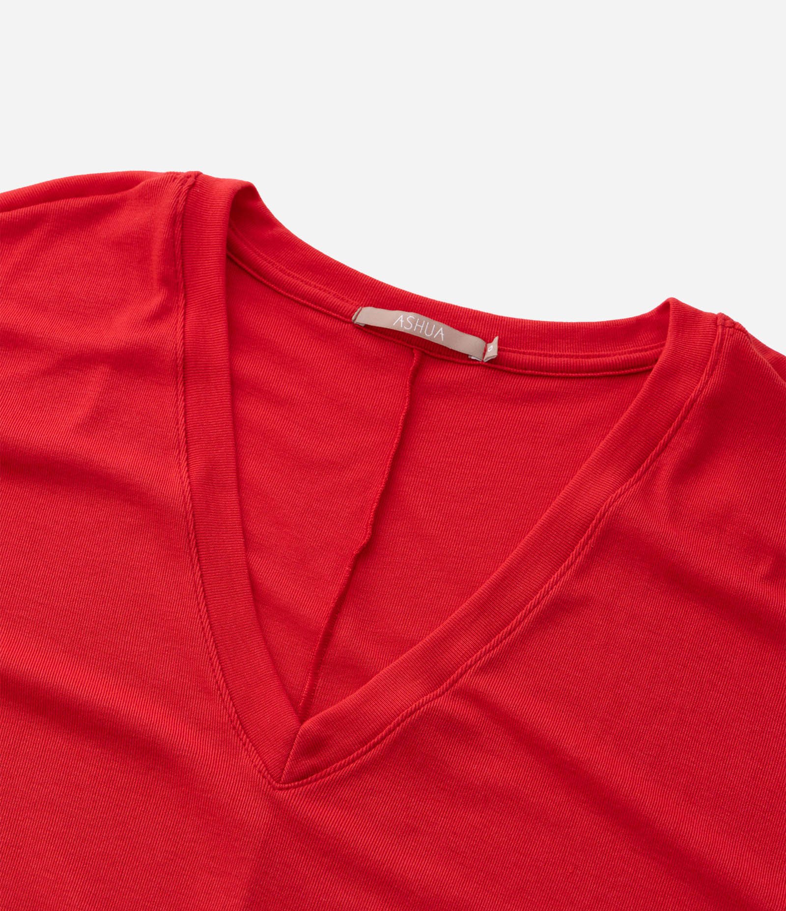 Blusa em Ribana sem Cava com Gola Curve & Plus Size Vermelho 6