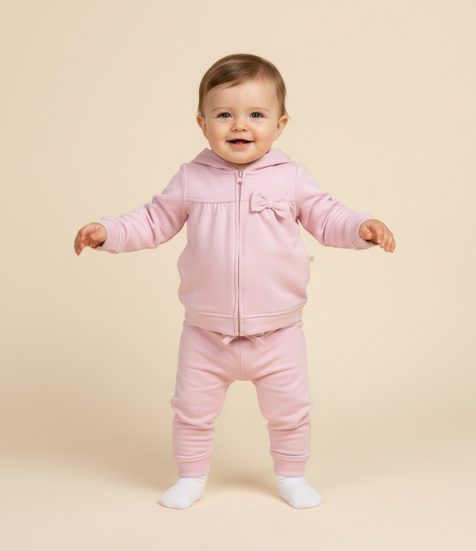 Calça Bebê Jogger em Modal - Tam RN a 18 Meses Rosa 1