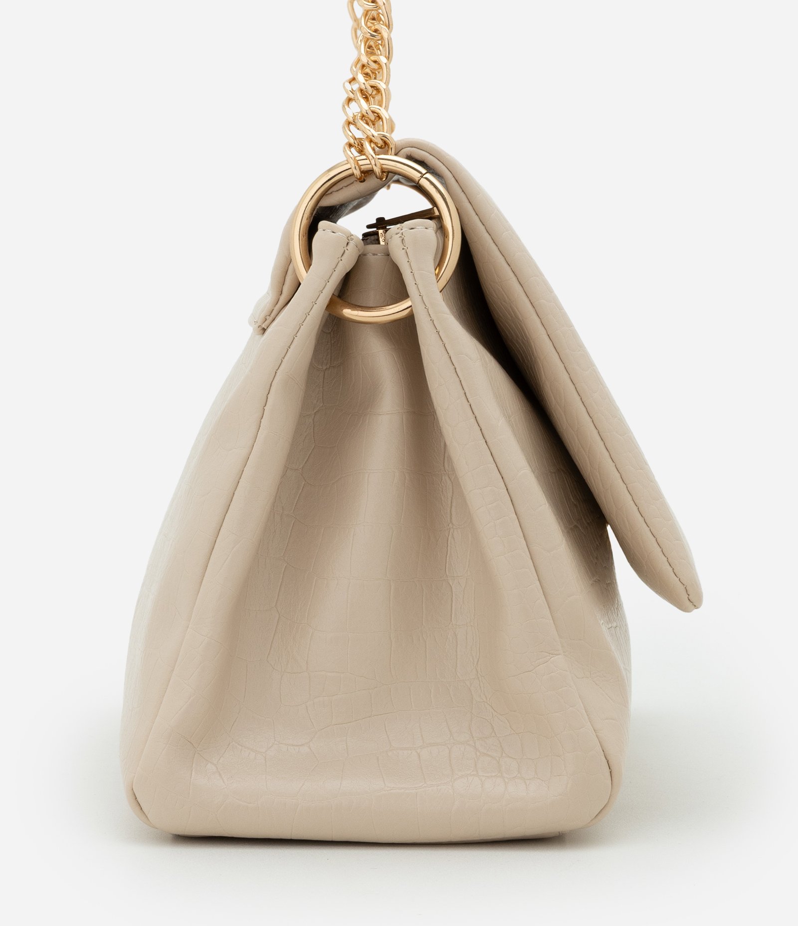Bolsa Shoulder Grande com Alça Corrente e Metais em Light Gold Off White 2