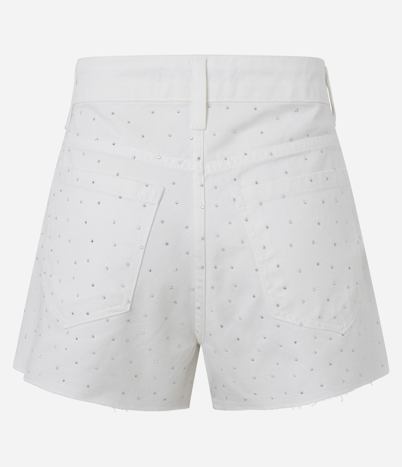 Short Mom em Sarja com Brilhos Off White 8
