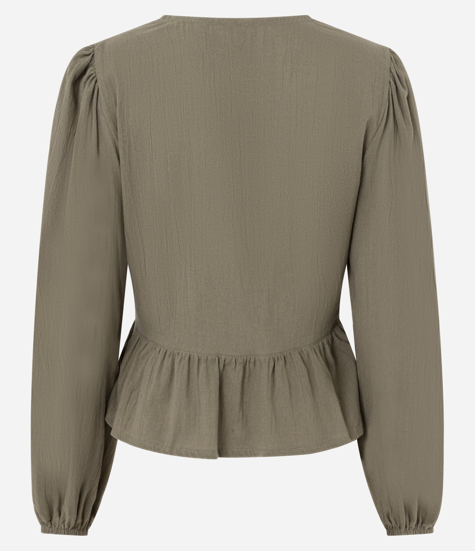 Blusa Bata com Bordado e Amarração Frontal Verde 7