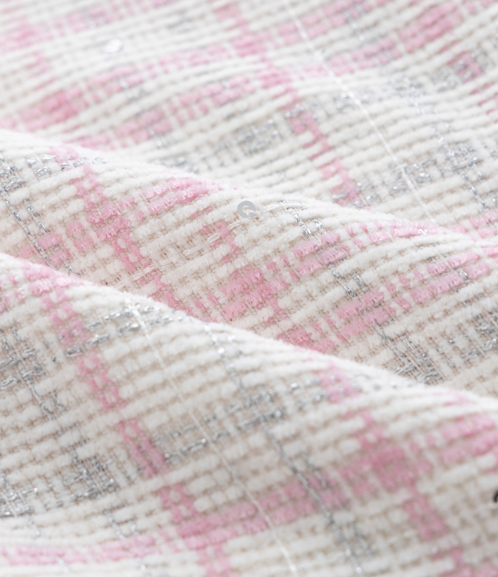 Short Saia Infantil em Tweed com Cinto Transpassado – Tam 5 a 14 Anos Rosa/Branco 4