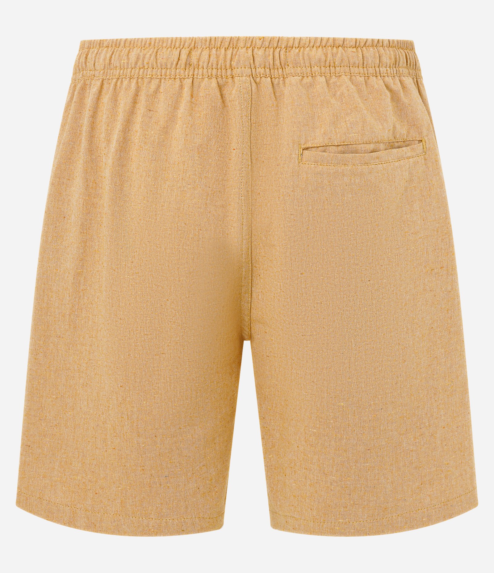 Bermuda em Algodão com Cós Elástico e Etiqueta Aplicada Amarelo 6