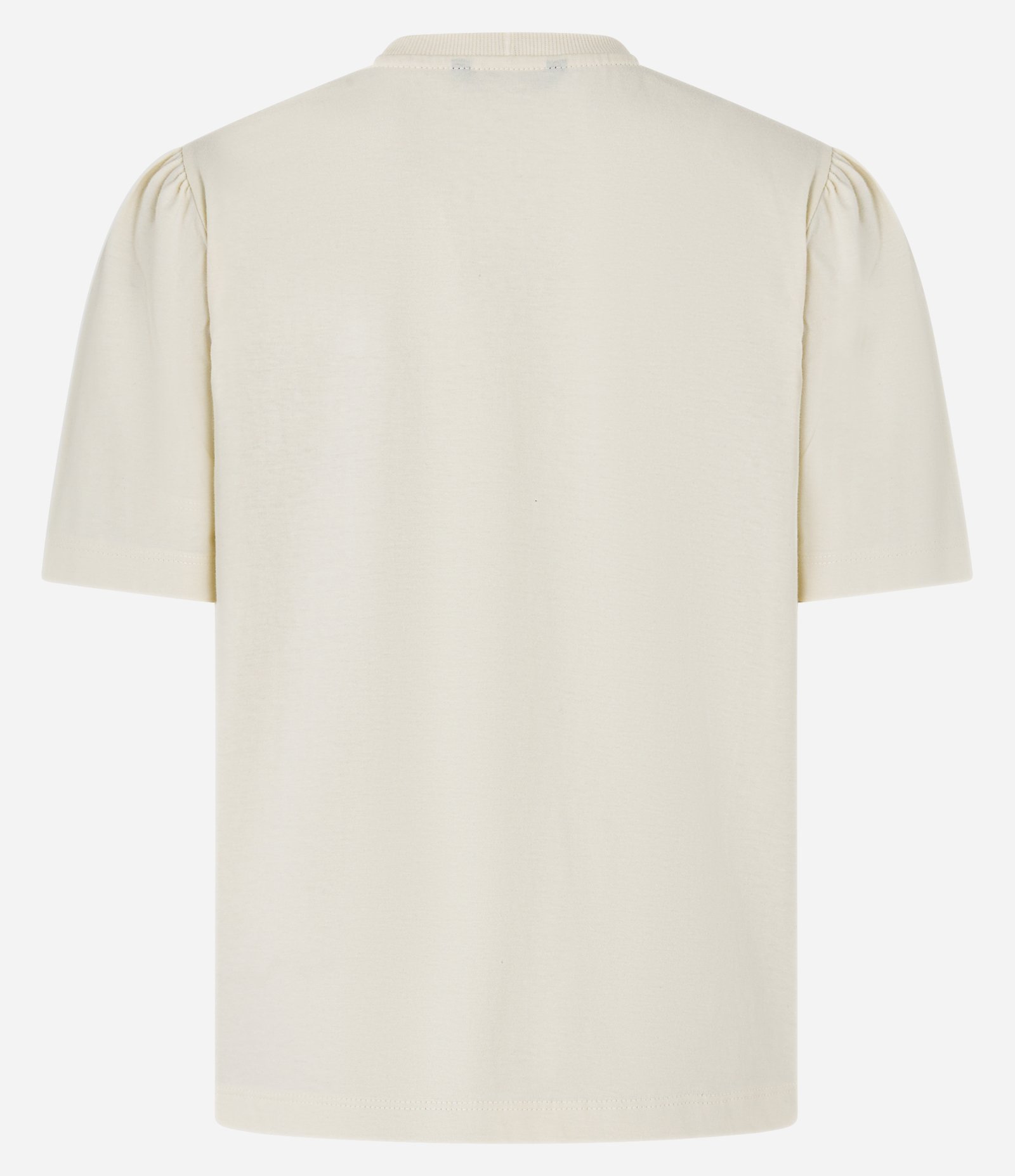 Camiseta em Algodão com Estampa Dolce e Manga Pregadinha Off White 7