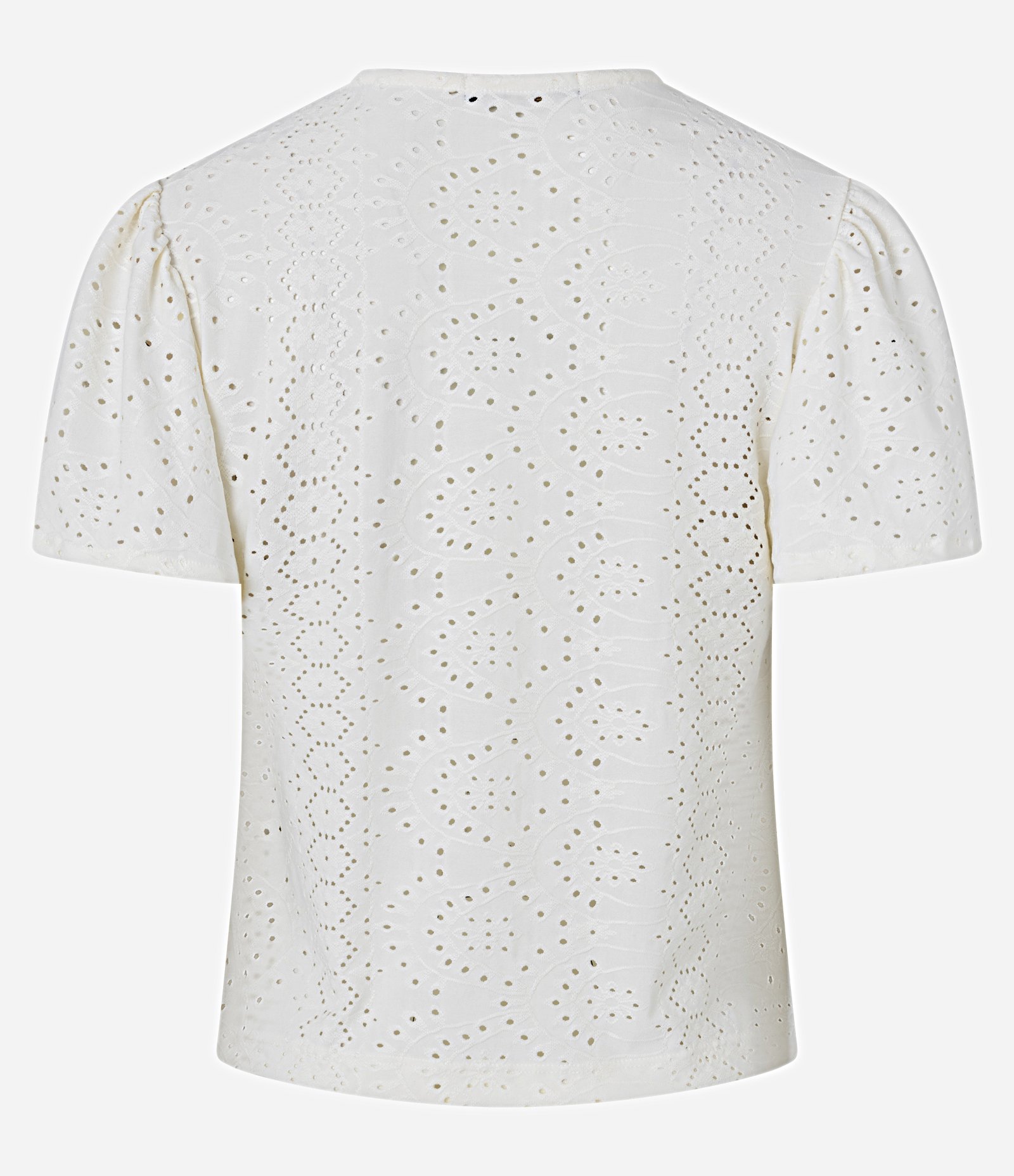 Blusa em Laise com Manga Bufante e Bordado Vazado Off White 7