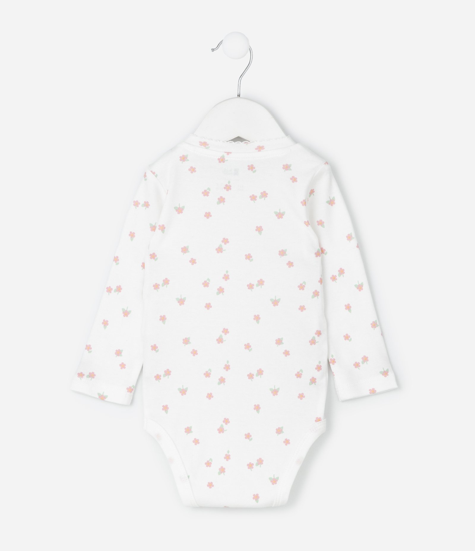 Conjunto Infantil Floral com Body e Calça Ursinha – Tam RN a 18 Meses Off White/Rosa Claro 3