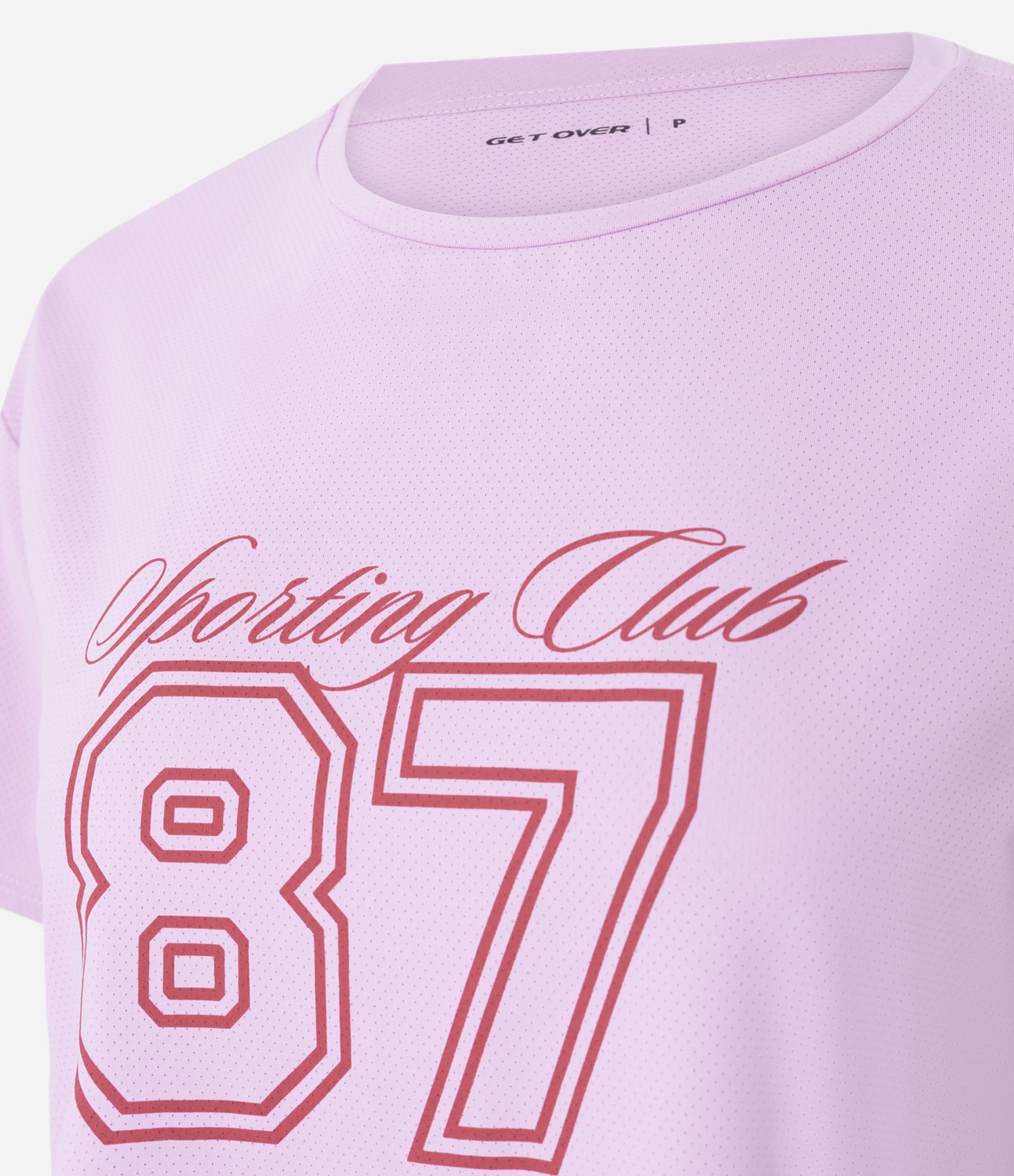 Camiseta Crpped Oversized Esportiva com Tecnologia Dry e Estampa 87 Rosa 6