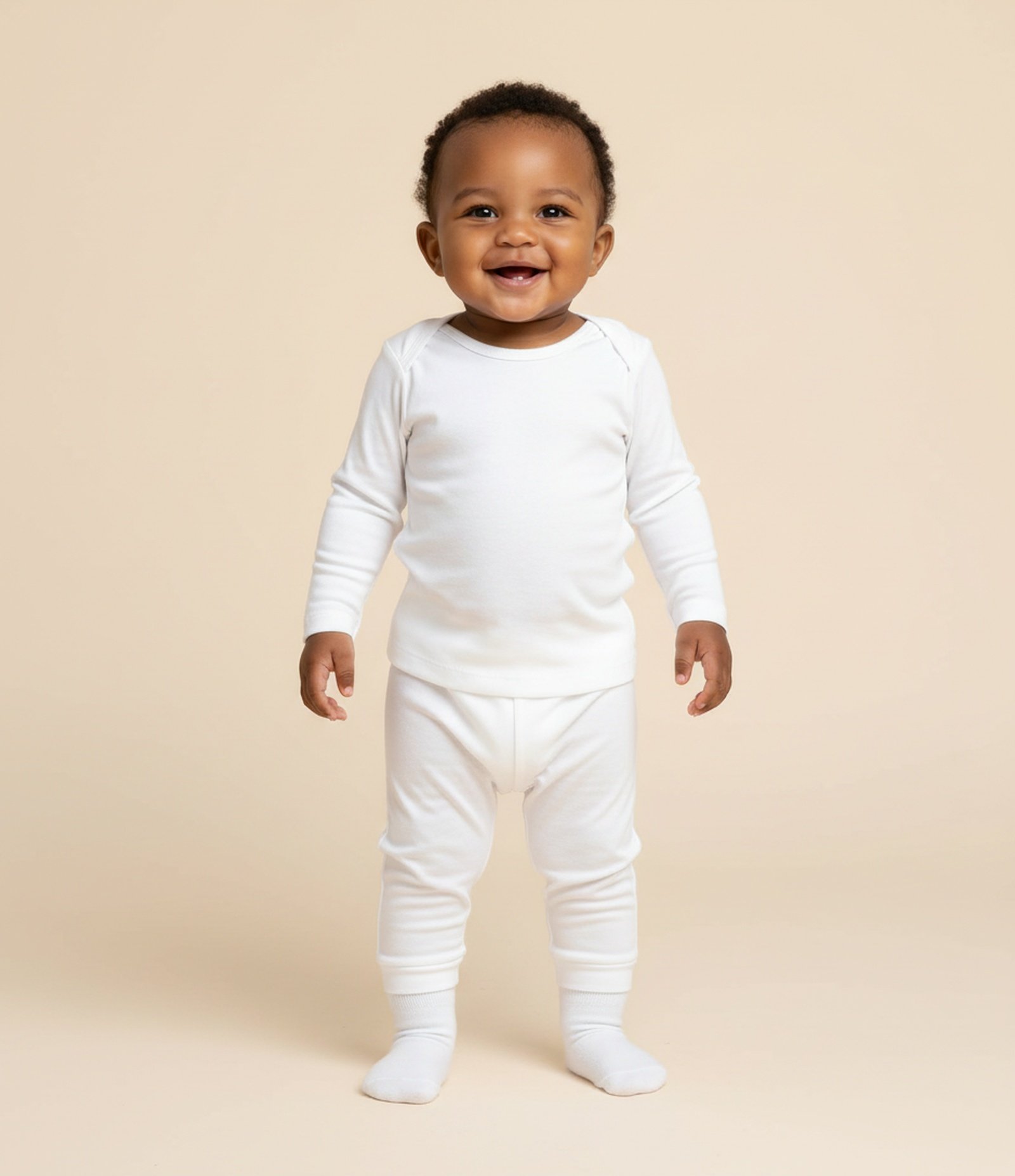 Conjunto Infantil Térmico com Body Manga Longa e Calça – Tam RN a 24 Meses Branco 1