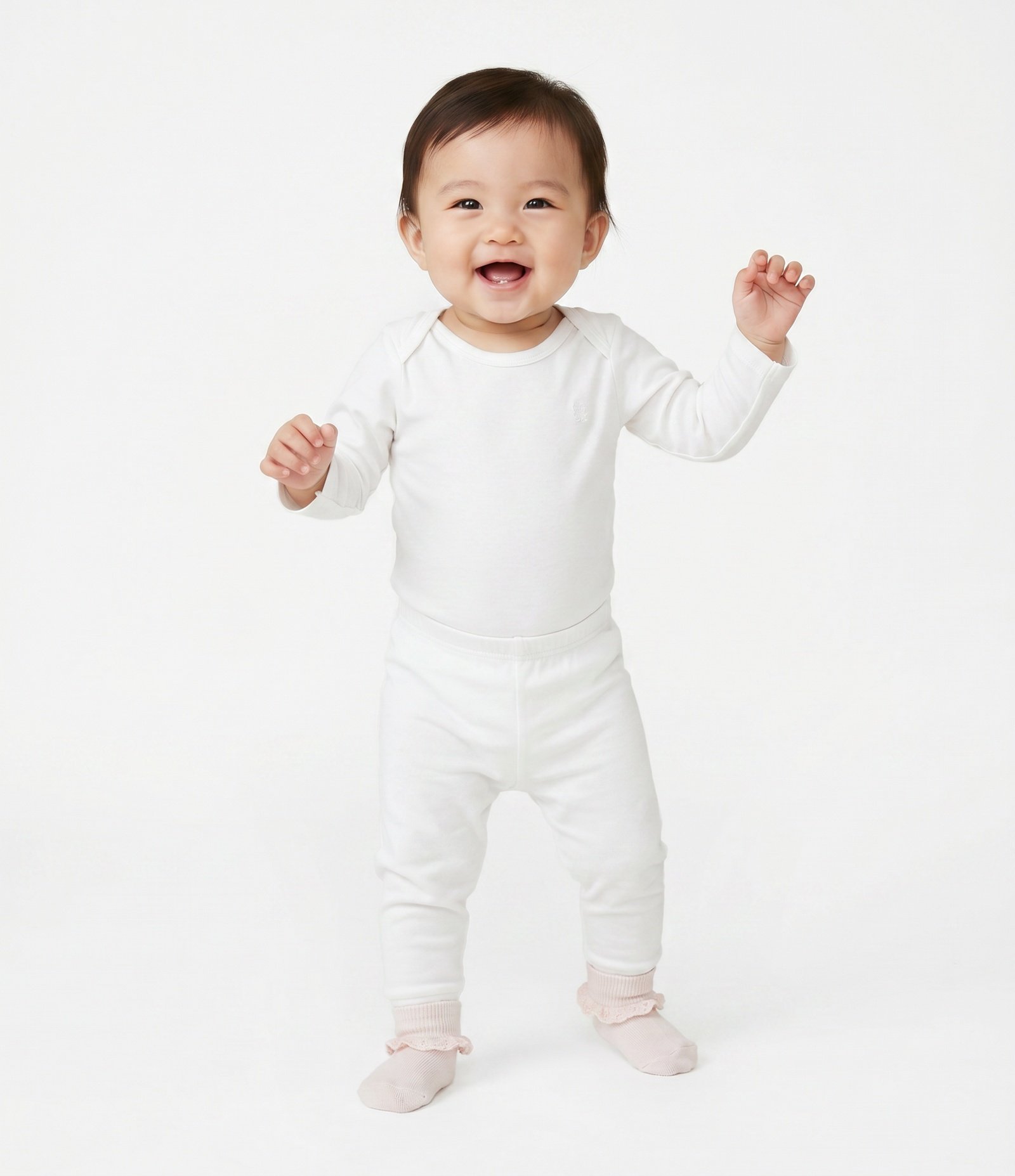 Conjunto Infantil Térmico com Body Manga Longa e Calça – Tam RN a 24 Meses Branco 1