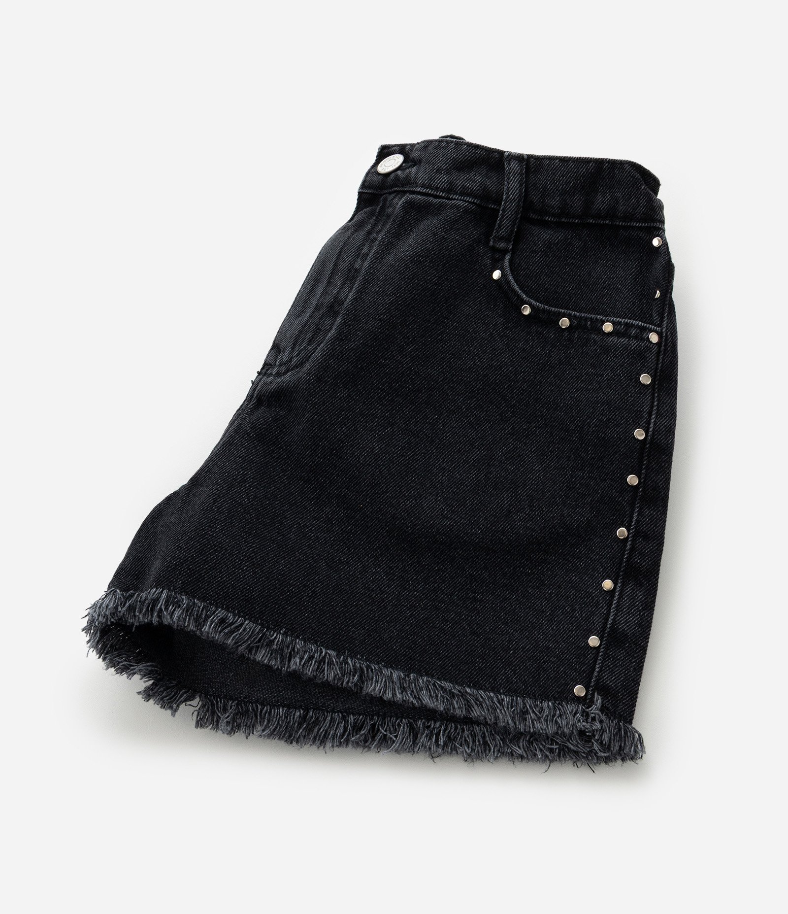 Short Infantil Regular em Jeans com Tachinhas - Tam 5 a 14 Anos Preto 5