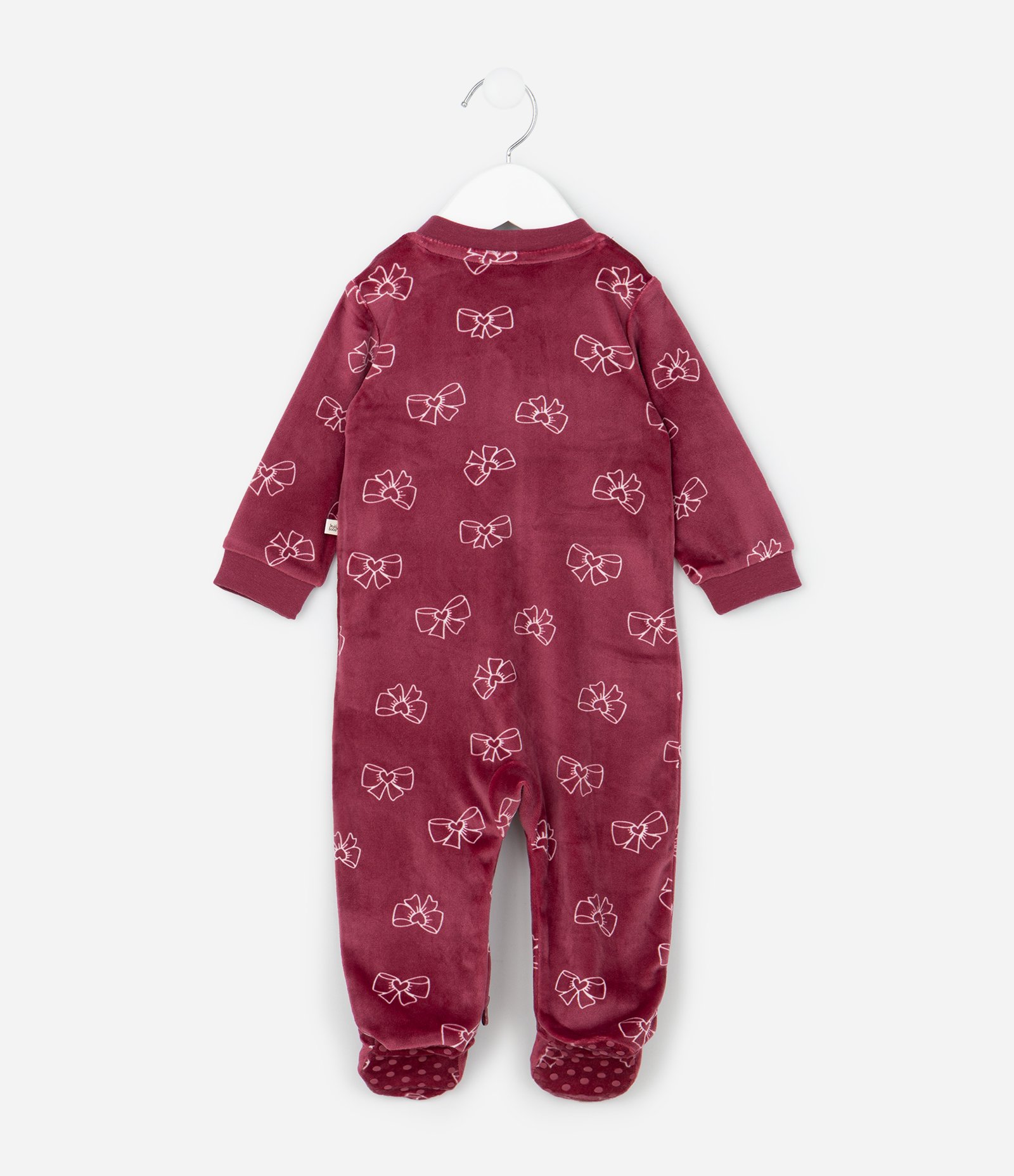 Macacão Infantil em Plush com Estampa de Laços - Tam 0 a 18 meses Vermelho 3