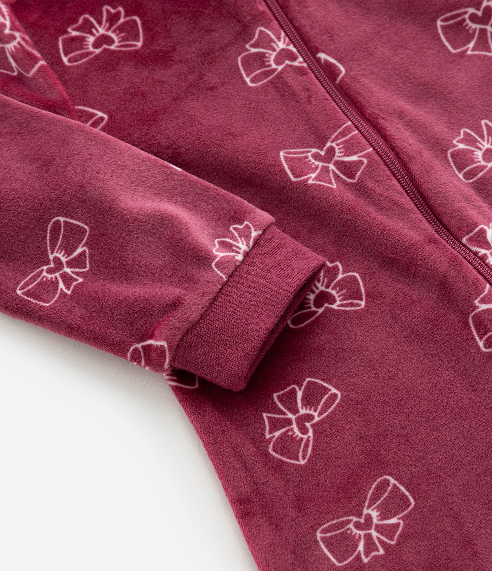 Macacão Infantil em Plush com Estampa de Laços - Tam 0 a 18 meses Vermelho 5