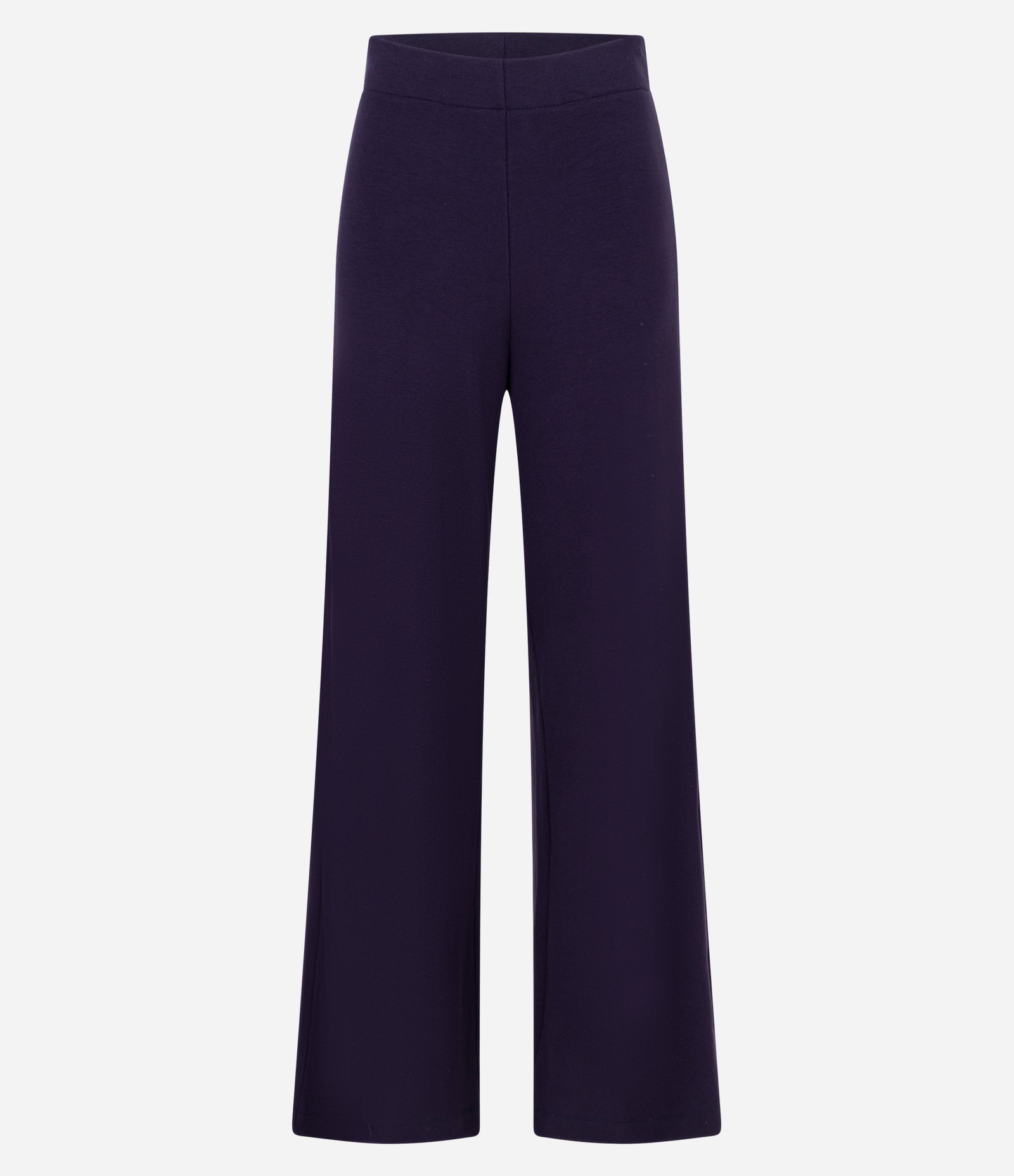 Calça Pantalona em Ribana com Textura Canelada e Cós Elástico Azul Marinho 6