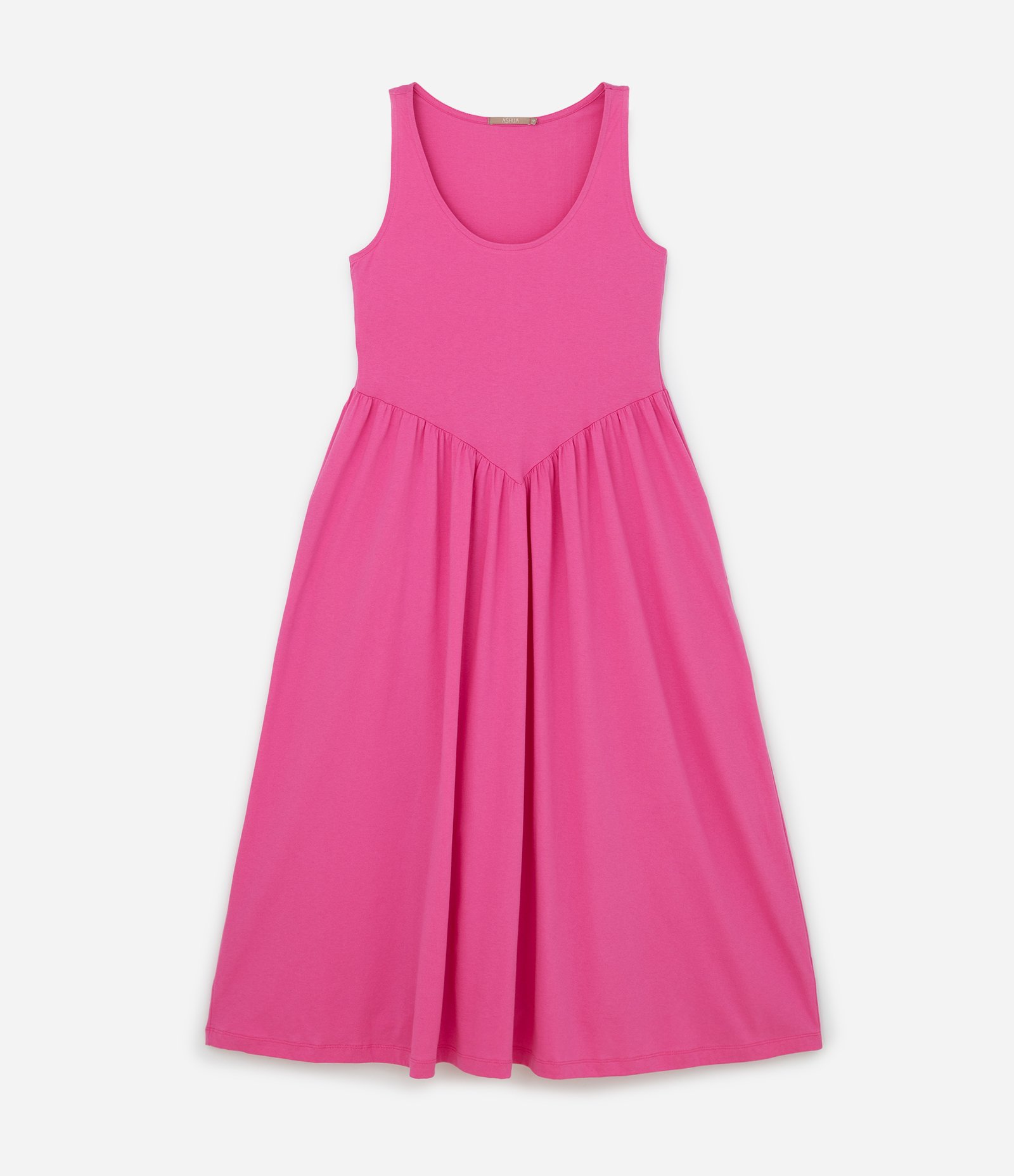 Vestido Midi em Algodão com Cintura em V Curve & Plus Size Rosa 5