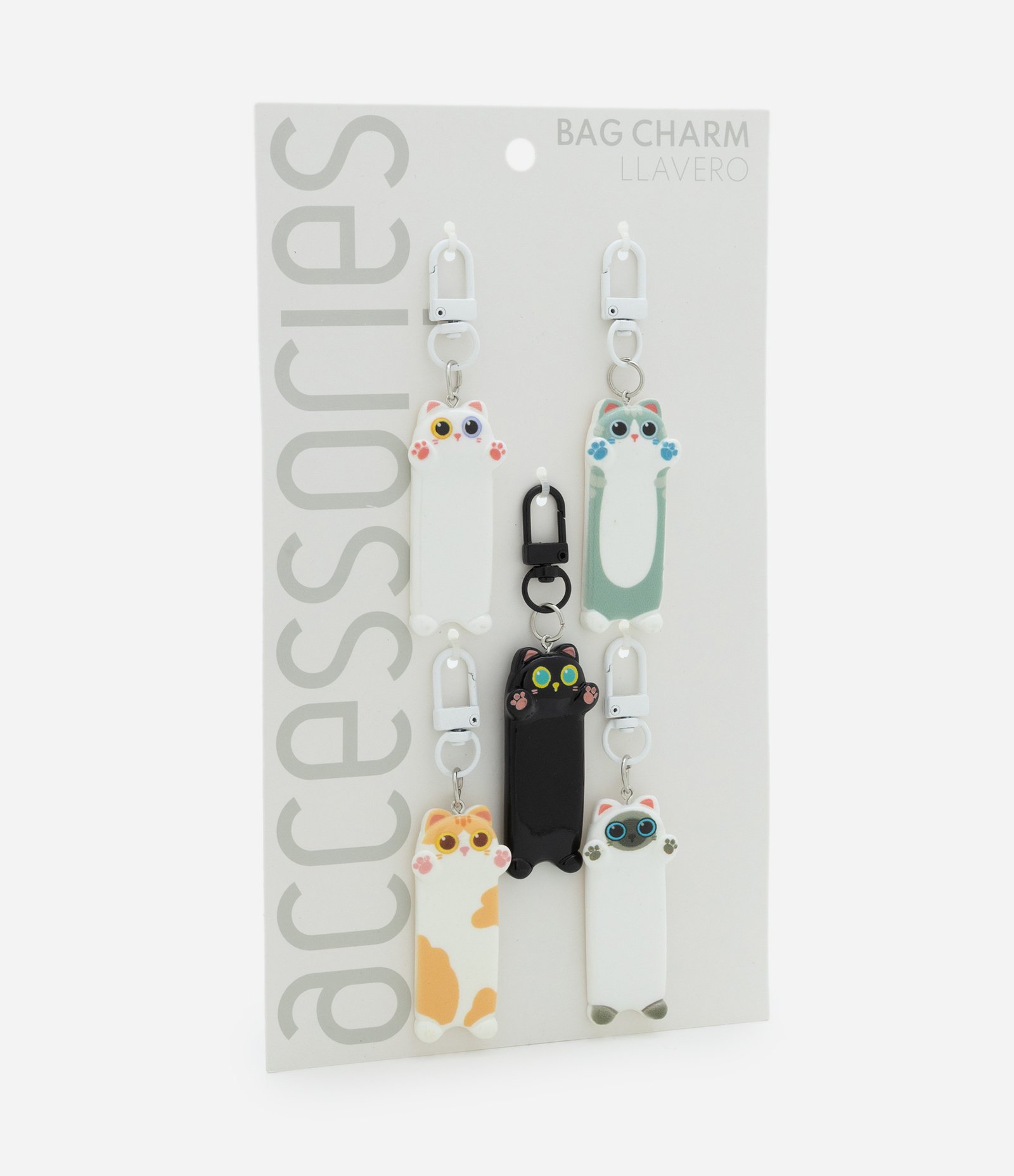 Kit 05 Chaveiros em Resina de Gatinhos Multicores 4