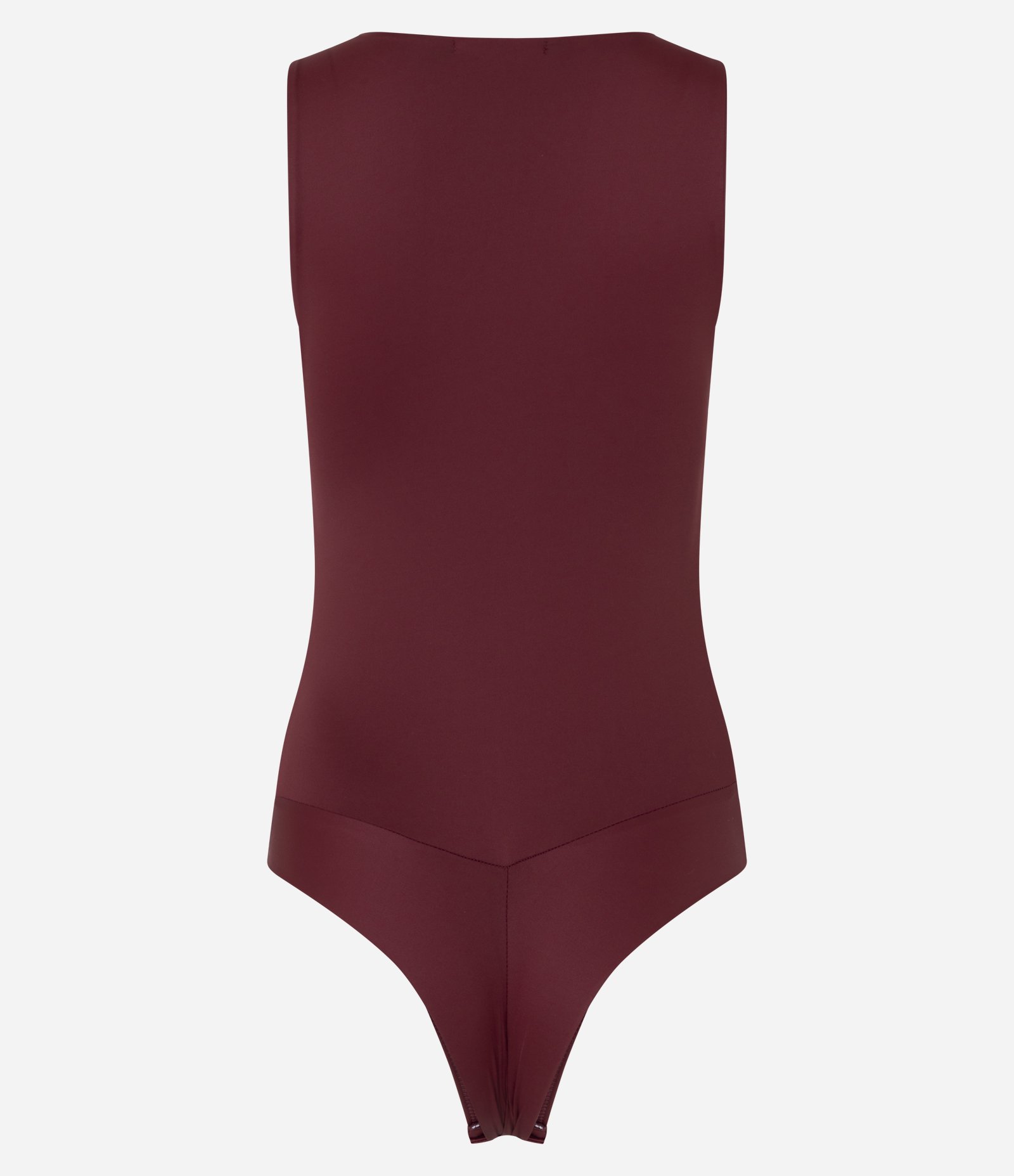 Body Básico em Poliamida com Gola Redonda Bordô 2