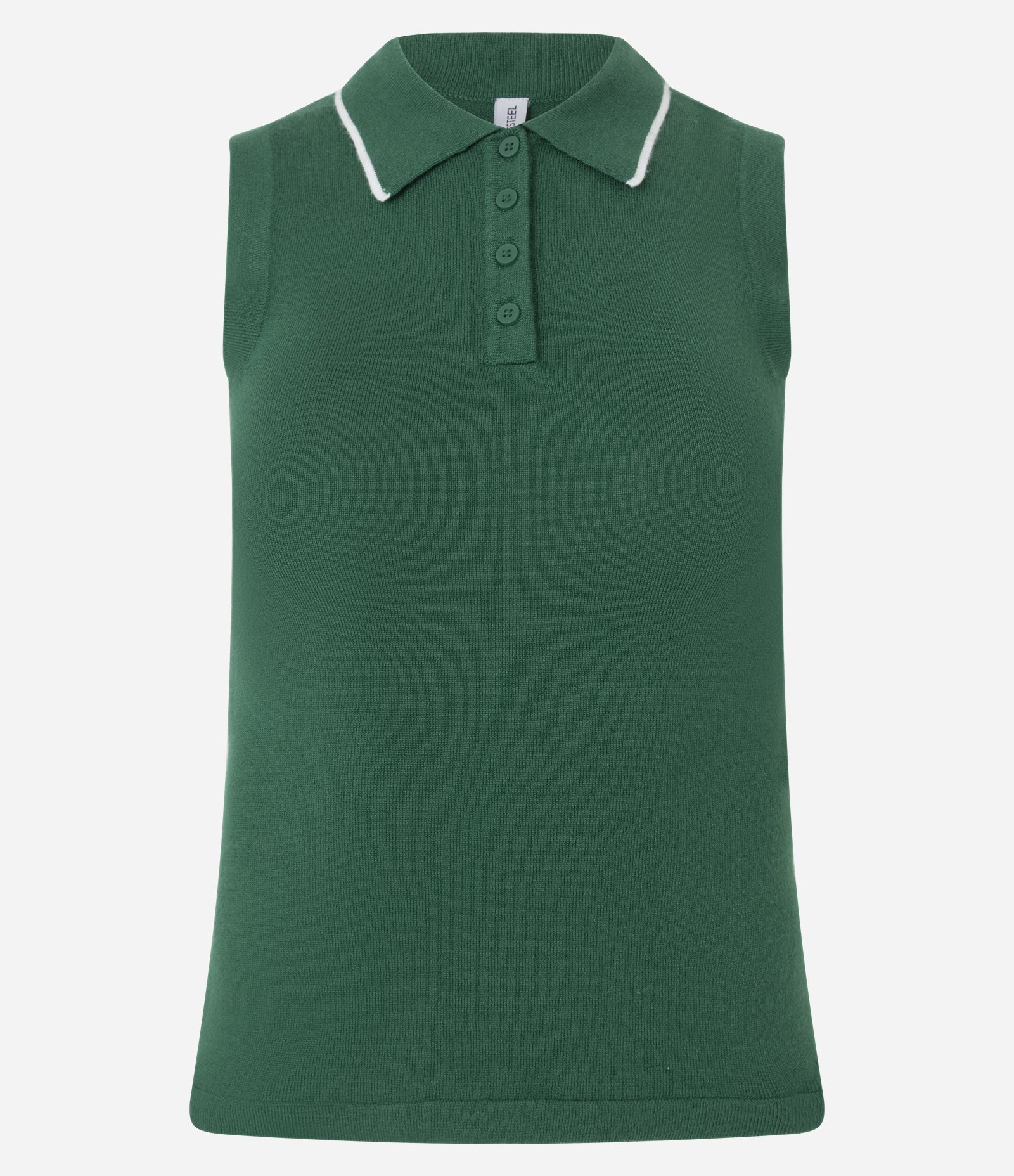Blusa em Tricô com Gola Polo e Detalhe Contrastante Verde 5