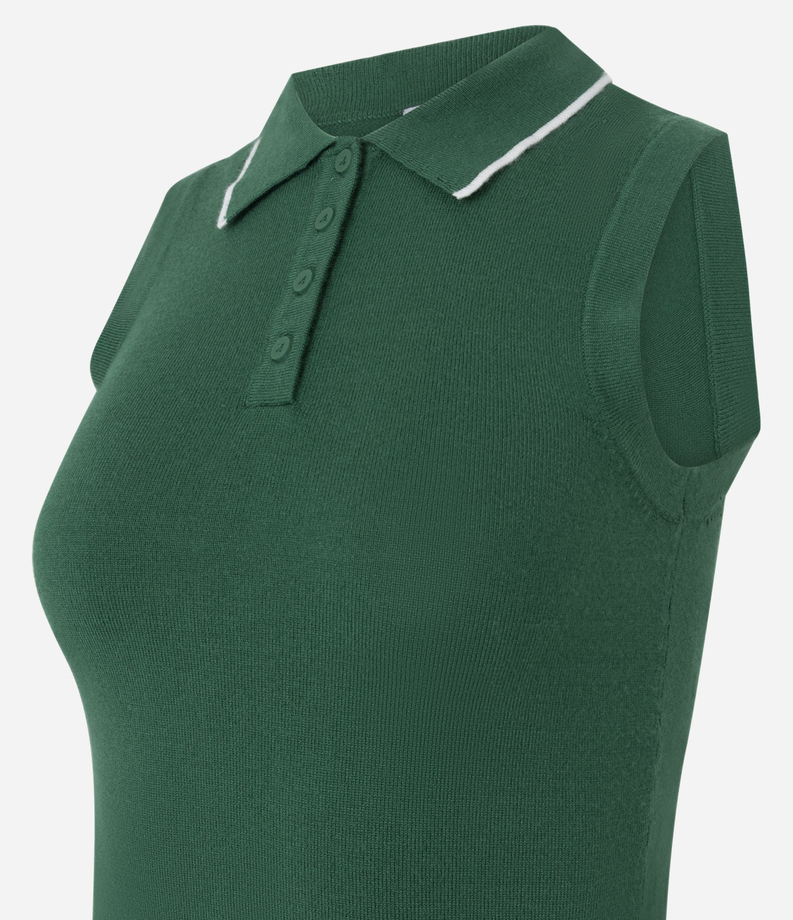 Blusa em Tricô com Gola Polo e Detalhe Contrastante Verde 6