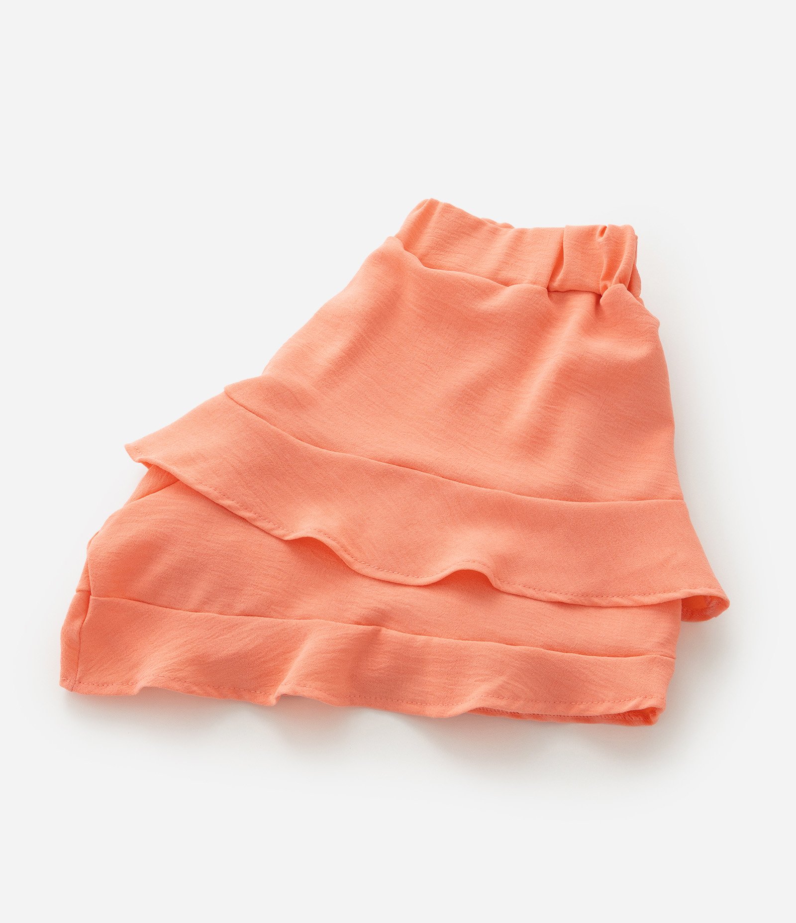 Saia Infantil Curta em Airflow com Babados - Tam 7 a 14 Anos Laranja 5