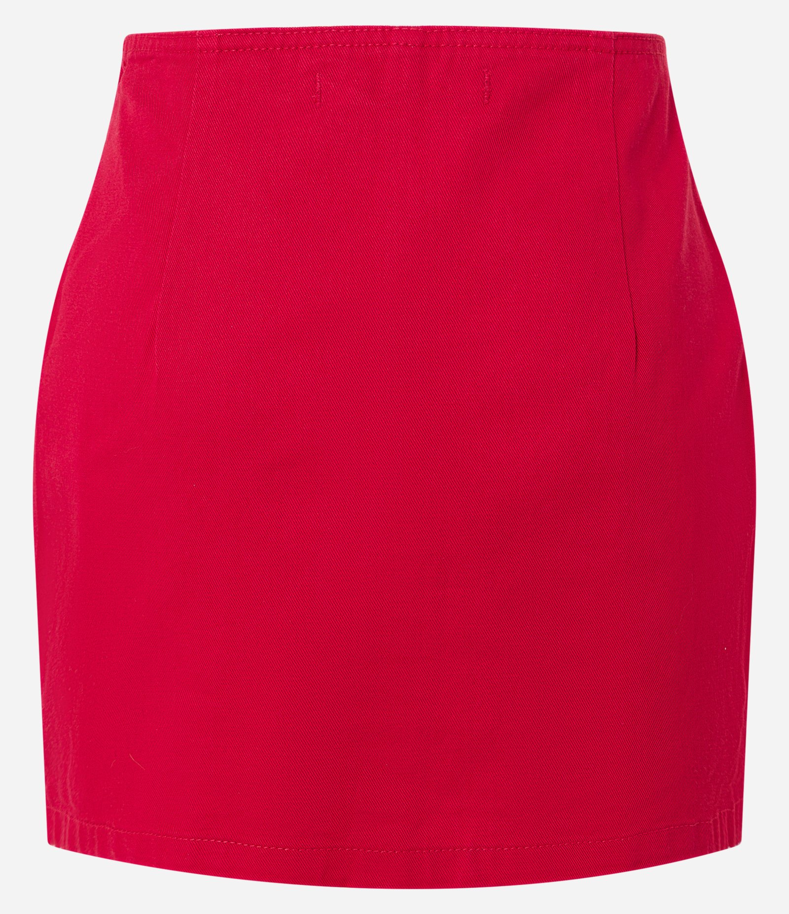 Short Saia em Sarja com Recortes e Fendas Vermelho 6