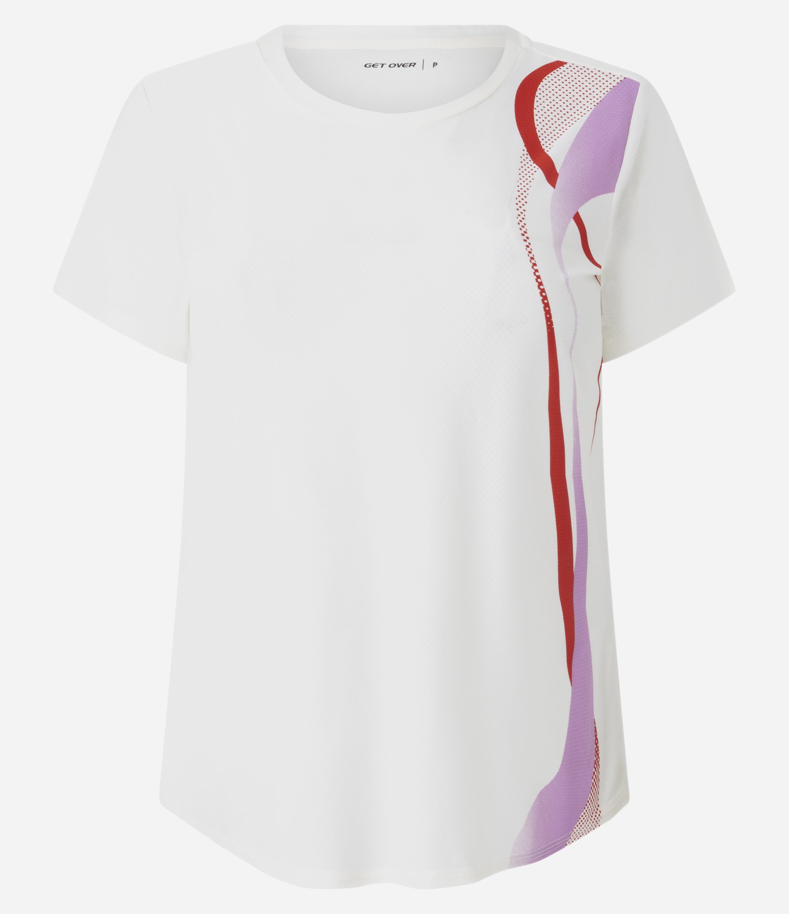 Camiseta Esportiva em Helanca com Estampa de Ondas Verticais Branco 5