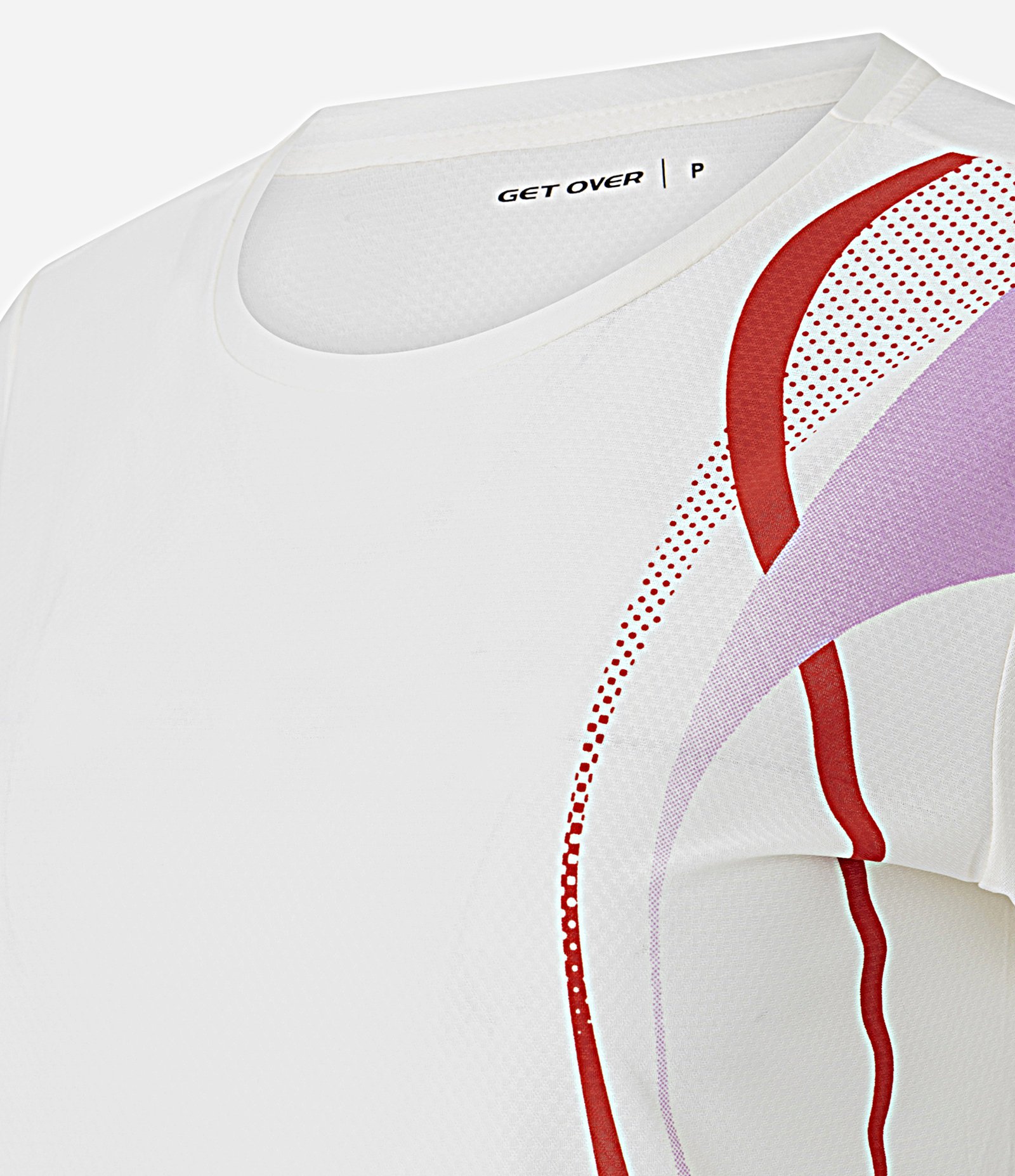 Camiseta Esportiva em Helanca com Estampa de Ondas Verticais Branco 7