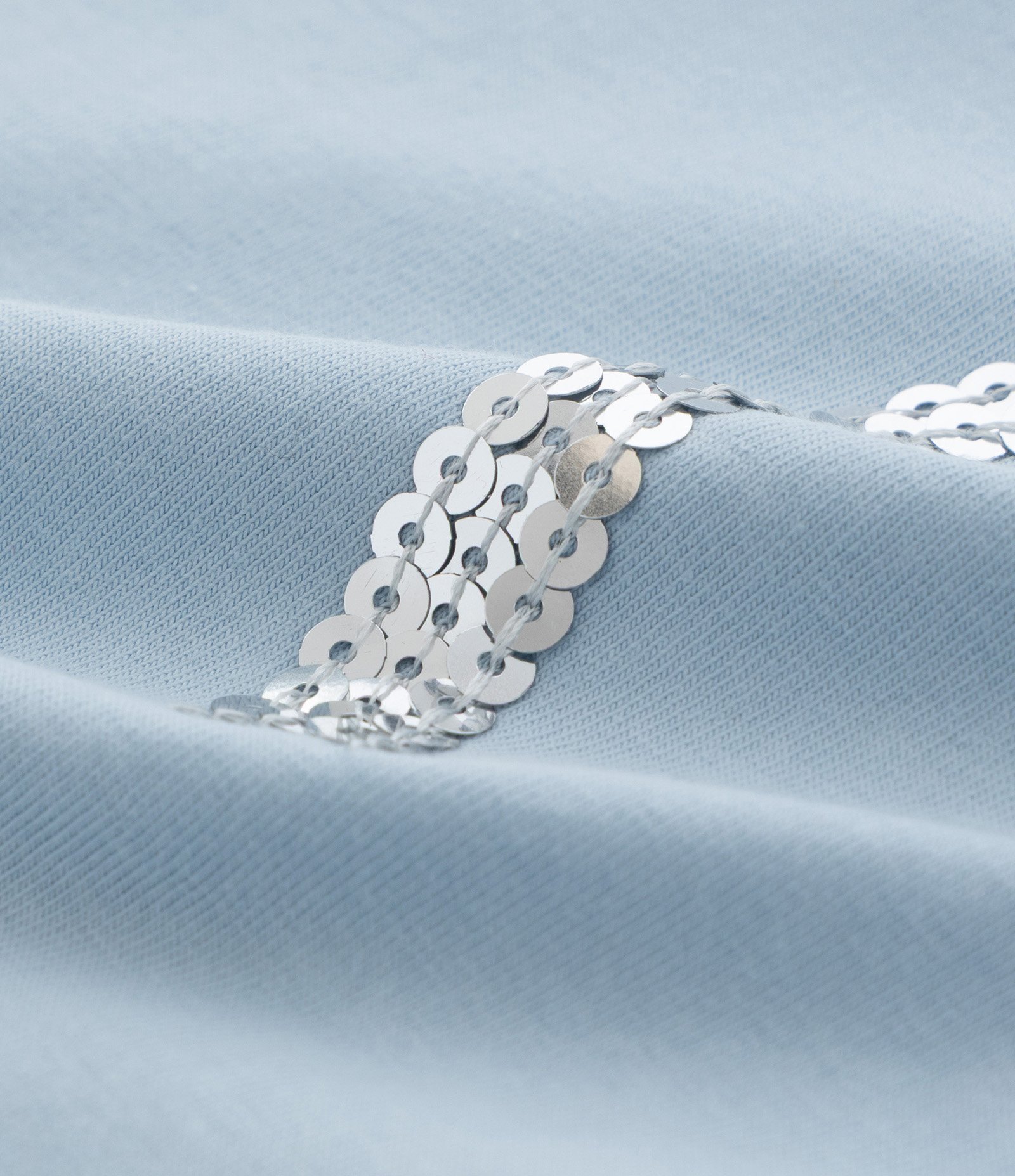 Blusa Infantil com Manga Bufante e Laço de Paetês - Tam 1 a 6 Anos Azul 3