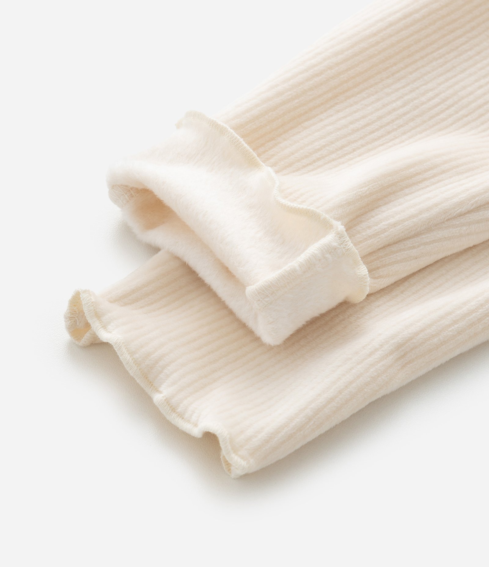 Calça Infantil em Veludo Cotelê com Lacinho e Barra Picot - Tam RN a 18 Meses Off White 5