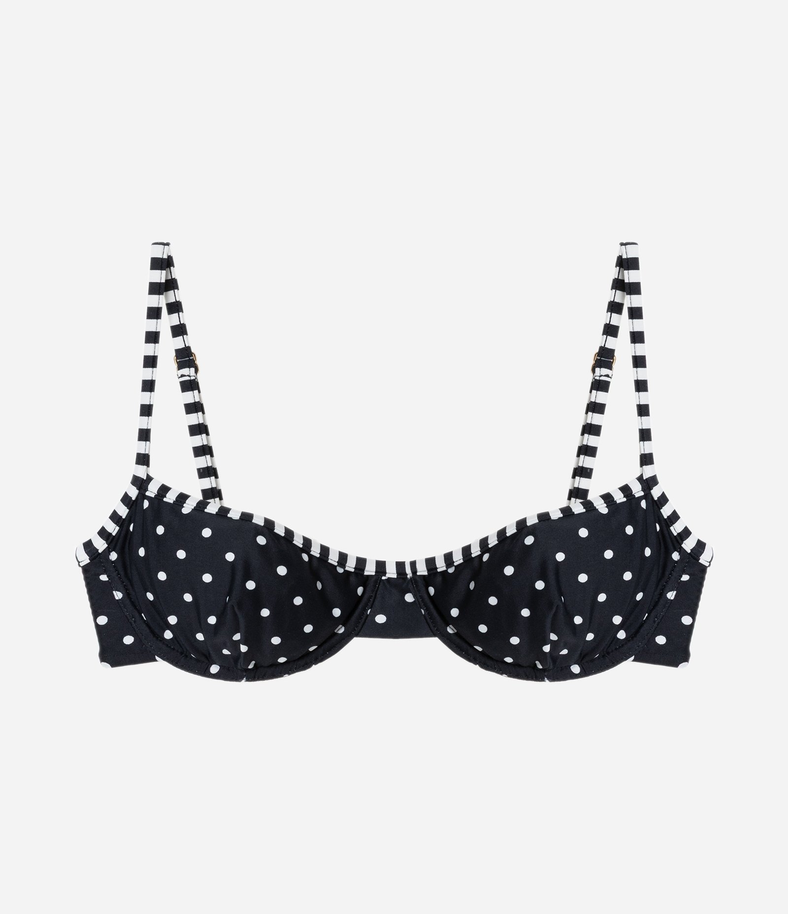 Biquíni Top Meia Taça em Microfibra Poá Preto 5