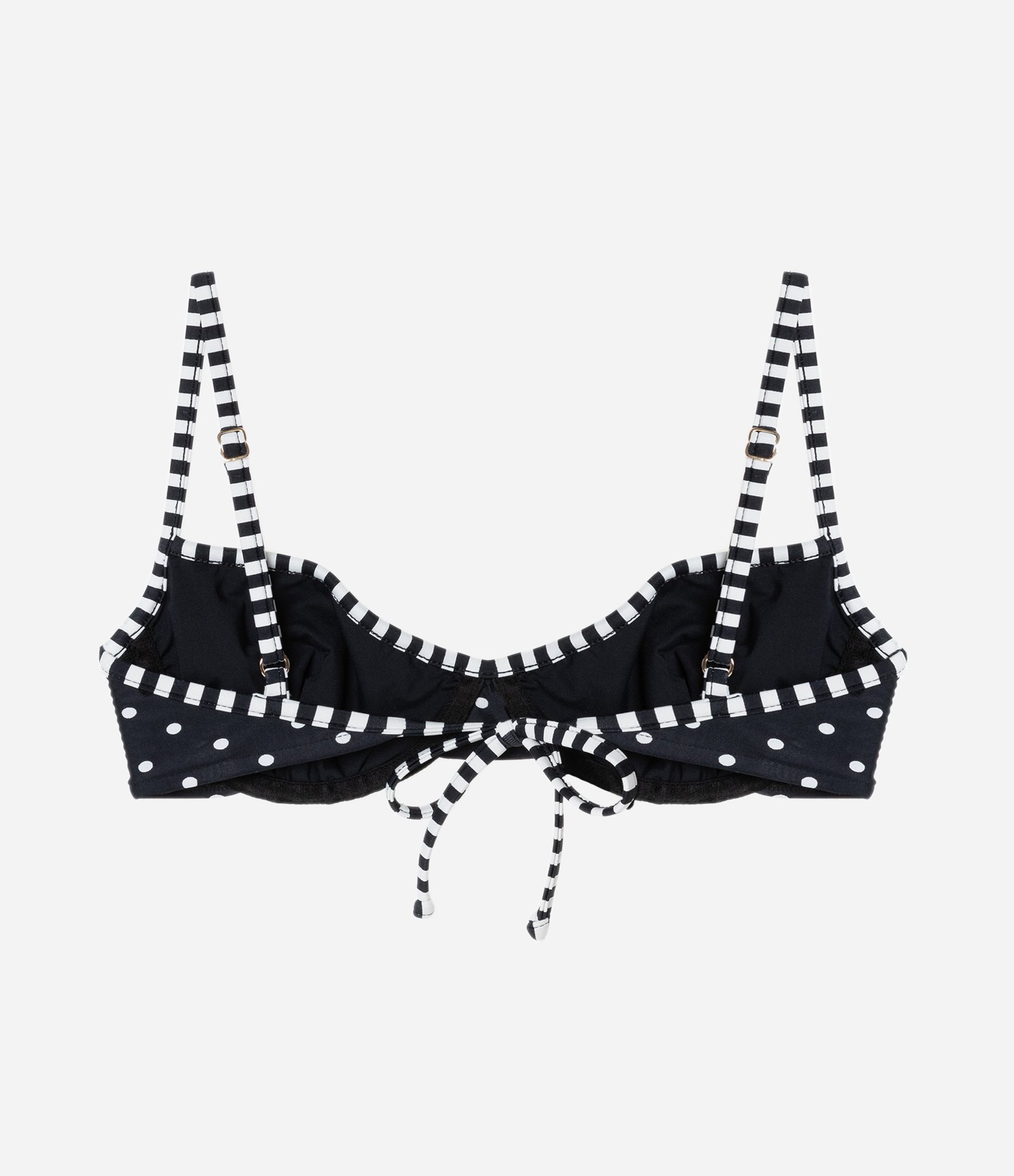 Biquíni Top Meia Taça em Microfibra Poá Preto 6