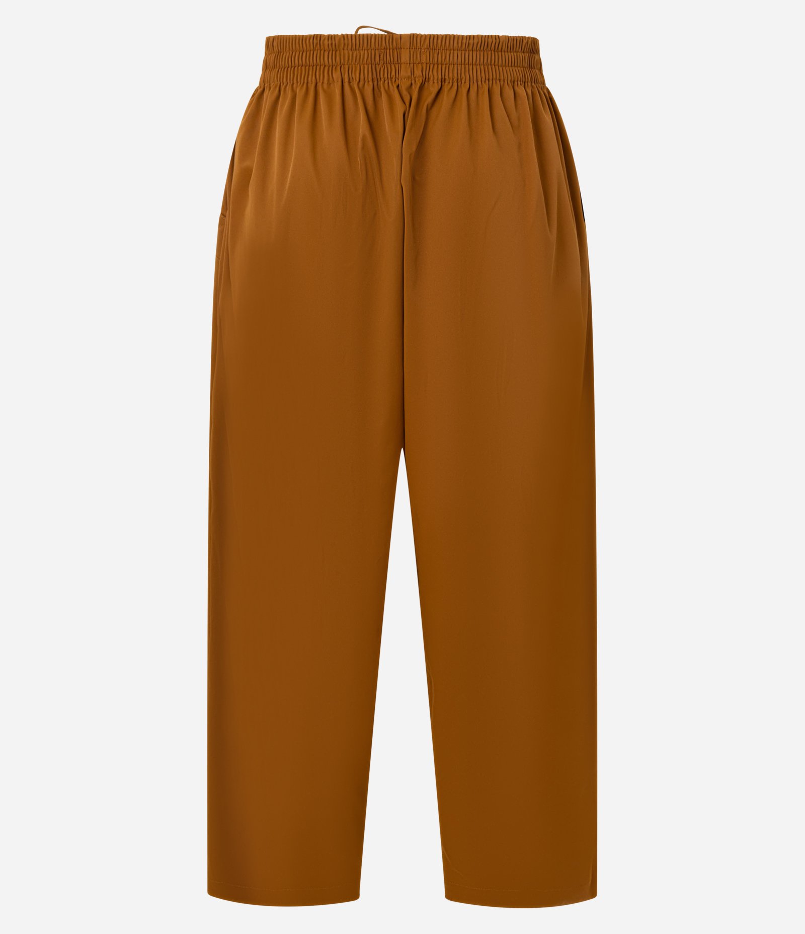 Calça Balloon Cropped Alfaiatada com Pregas e Amarração Marrom 6