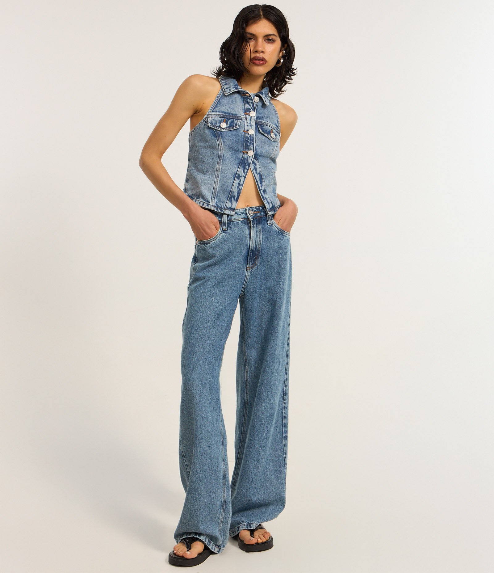 Blusa em Jeans Frente Única Azul 2