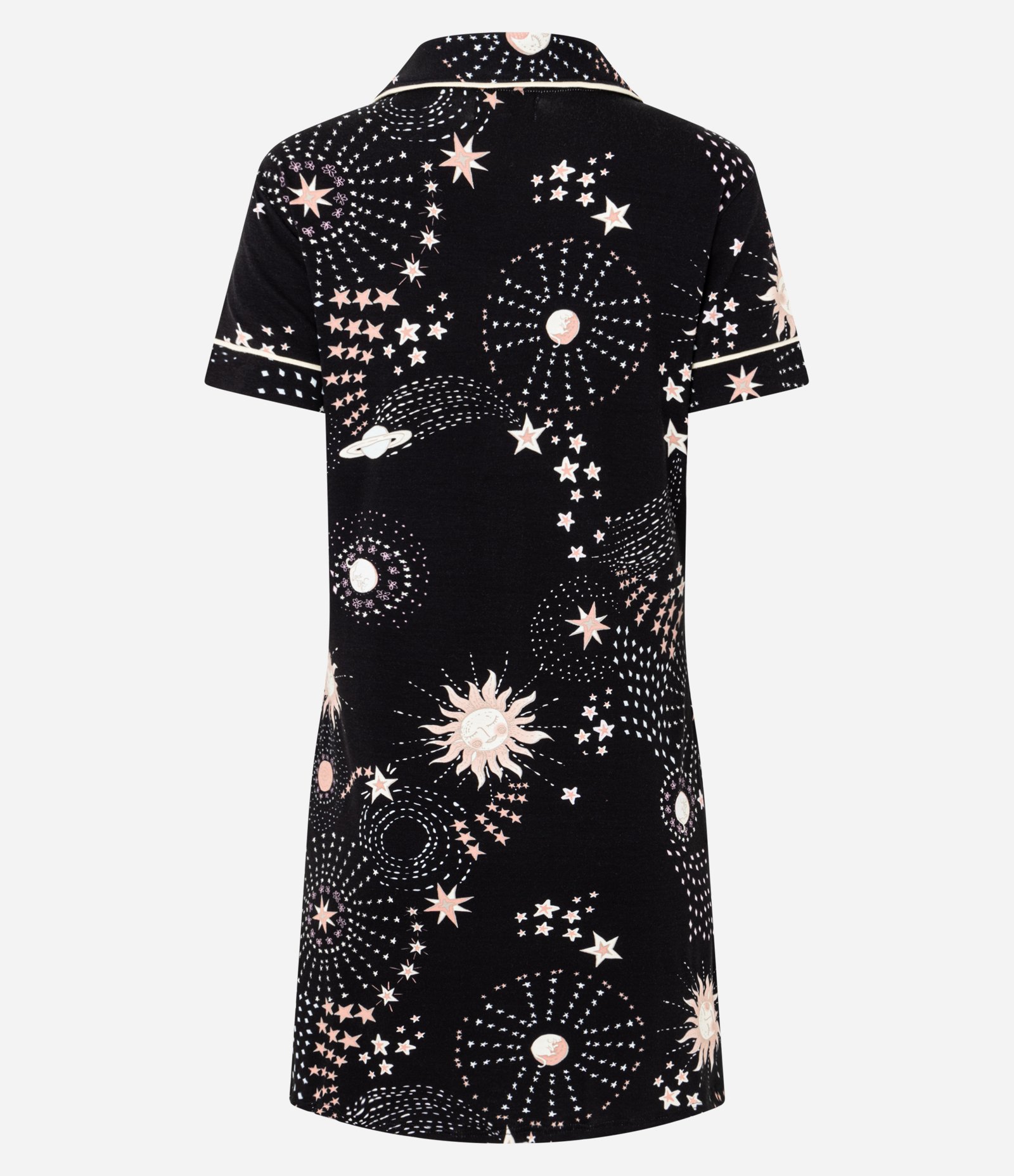 Camisola Americana em Viscose com Estampa Espaço Preto 5