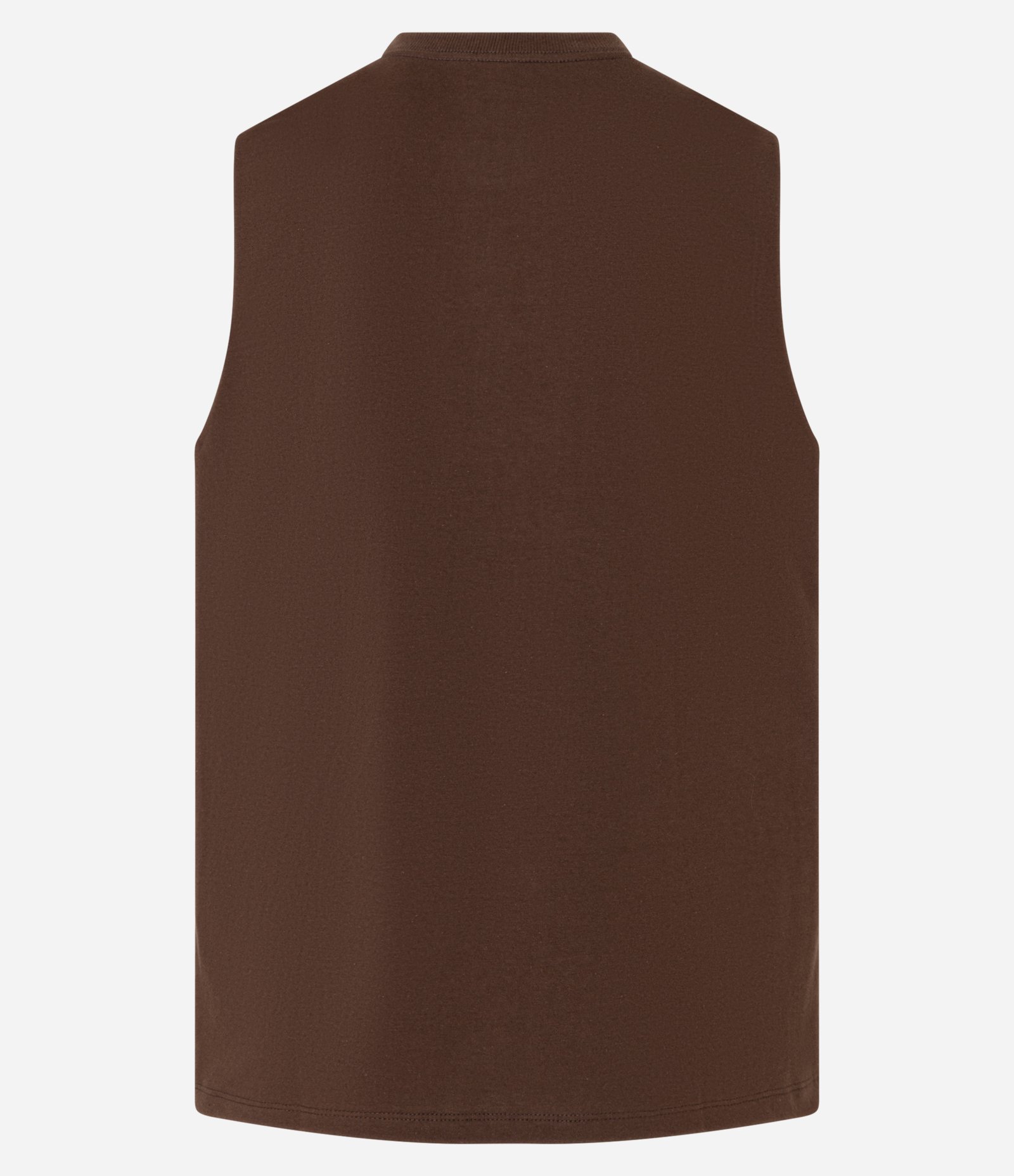 Regata Machão em Algodão com Gola Redonda e Etiqueta na Barra Marrom 6