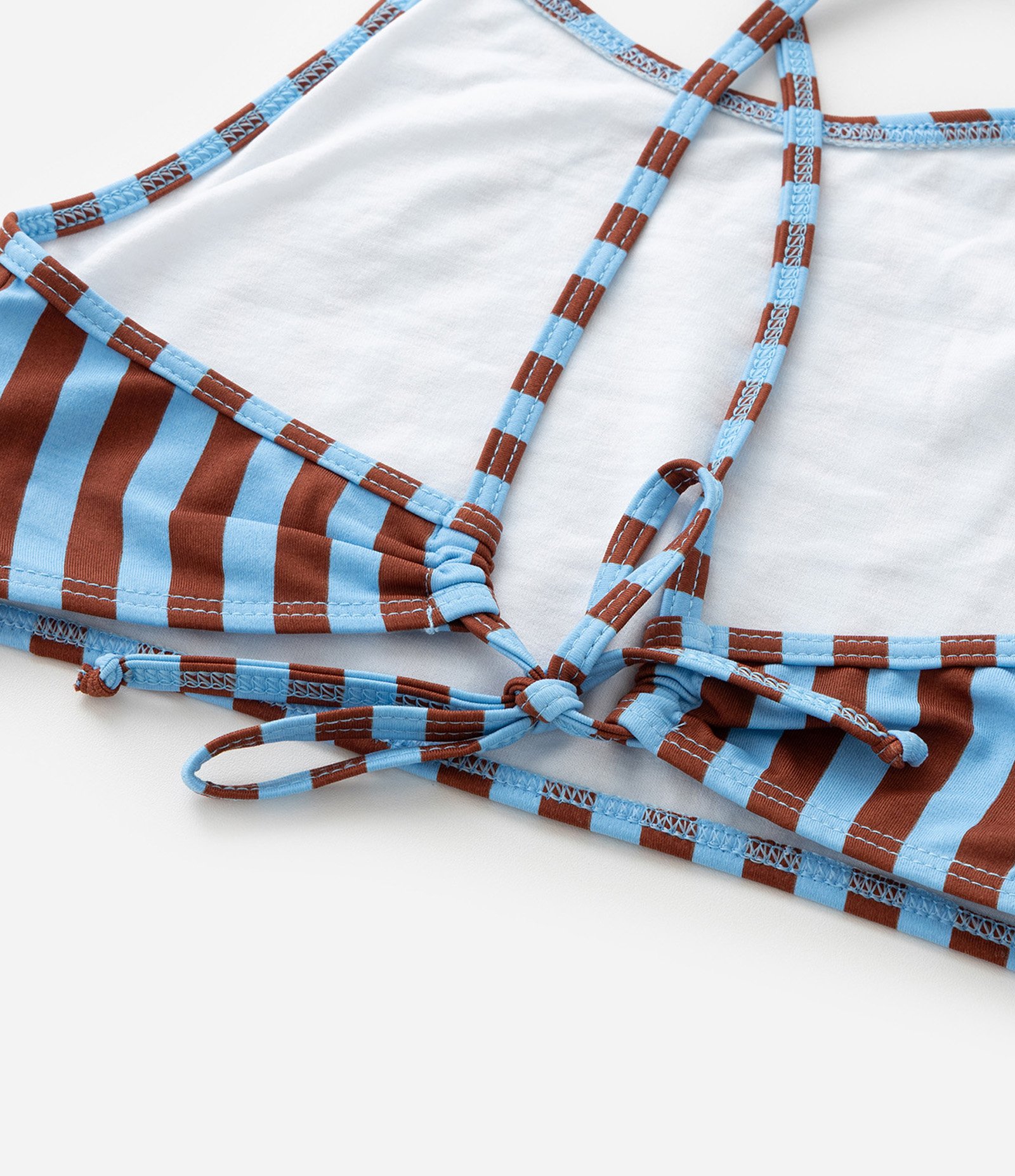 Biquini Infantil em Microfibra com Estampa de Listras - Tam 4 a 14 Anos Azul/Marrom 9