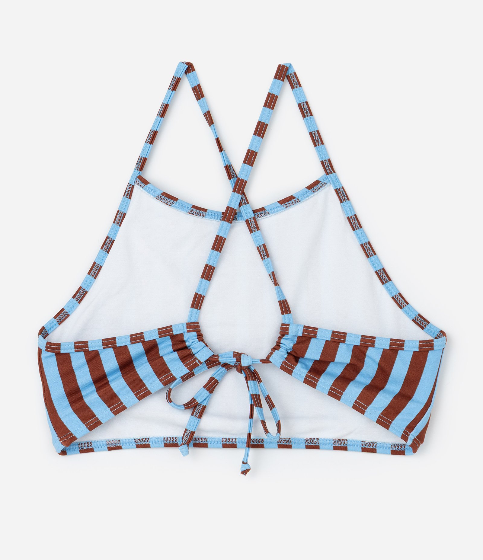 Biquini Infantil em Microfibra com Estampa de Listras - Tam 4 a 14 Anos Azul/Marrom 4