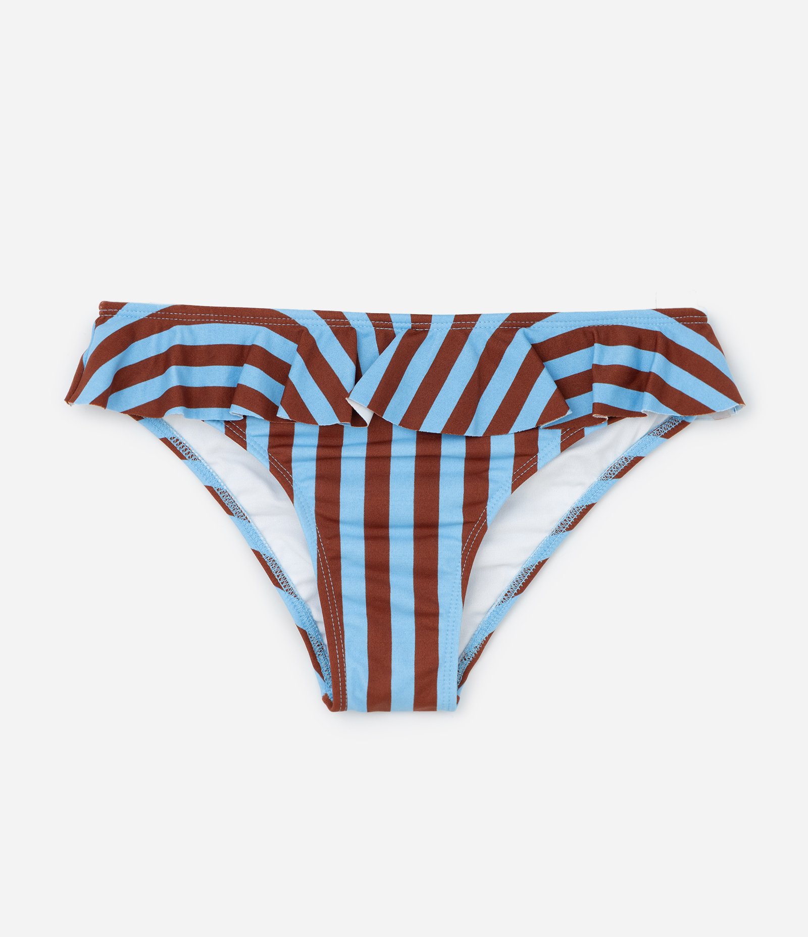 Biquini Infantil em Microfibra com Estampa de Listras - Tam 4 a 14 Anos Azul/Marrom 5