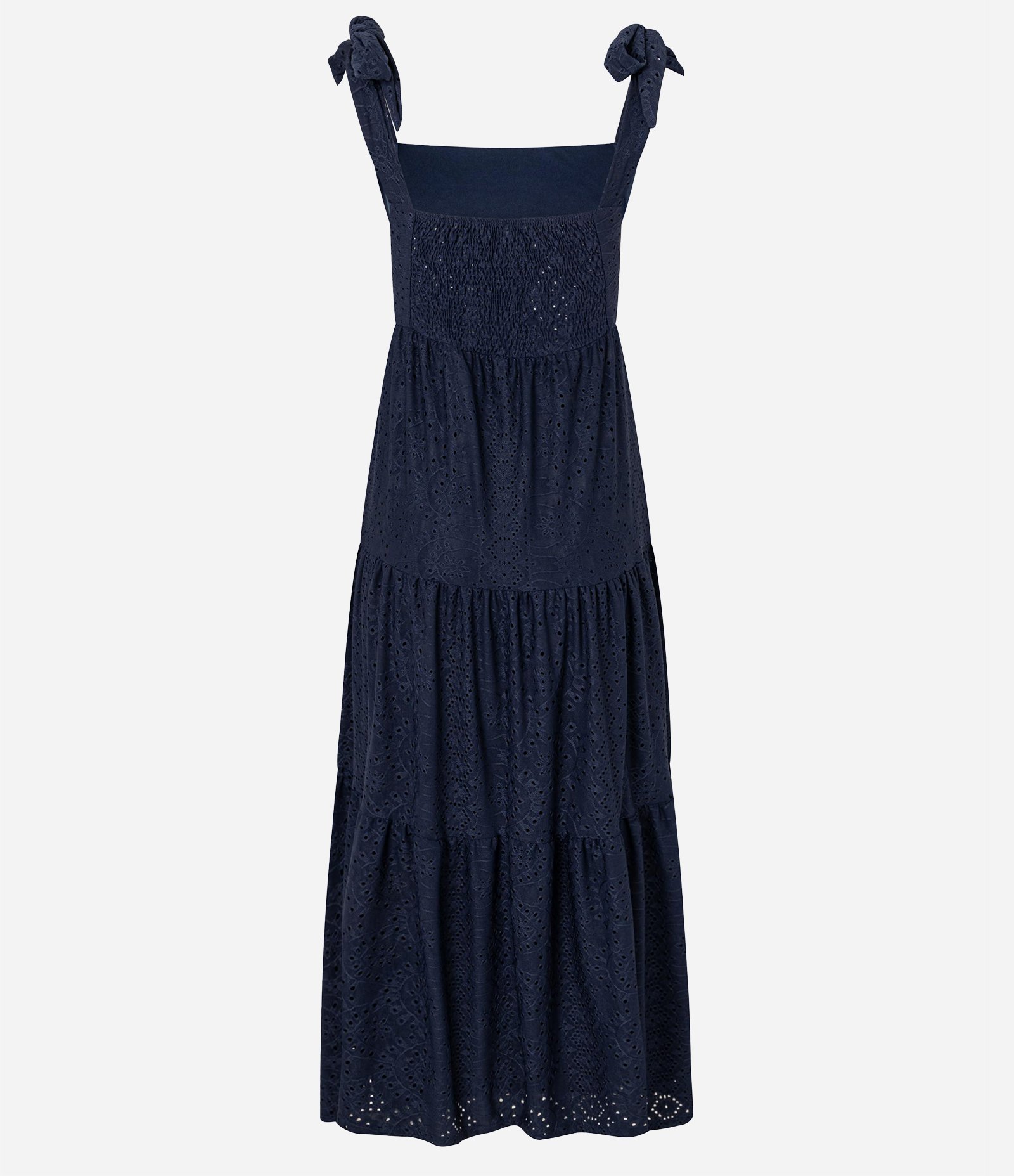 Vestido Midi em Laise com Amarração nos Ombros Azul 7