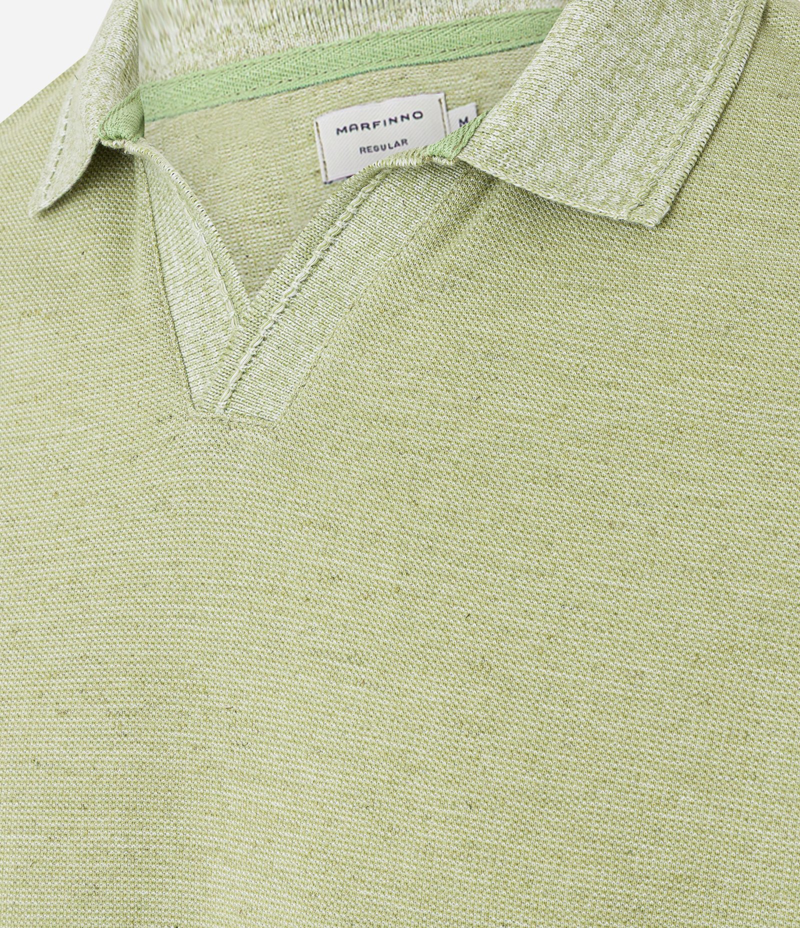 Camiseta Polo Comfort em Algodao Texturizado com Manga Curta Verde 3