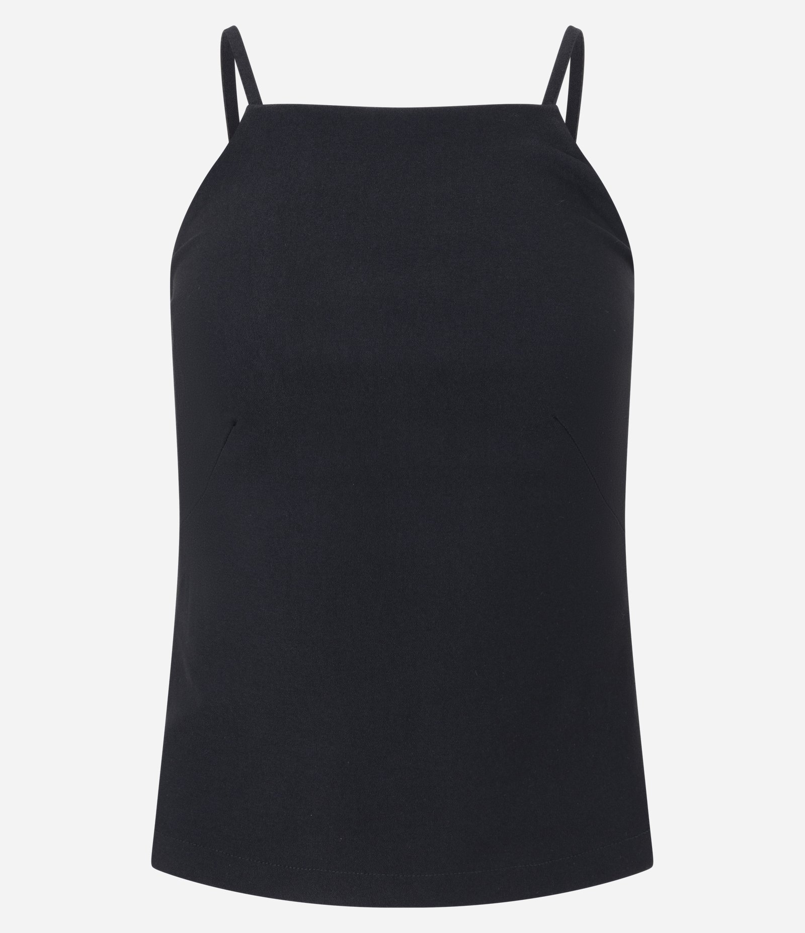Blusa Ajustada em Viscose com Alça Fina e Decote Reto Preto 5