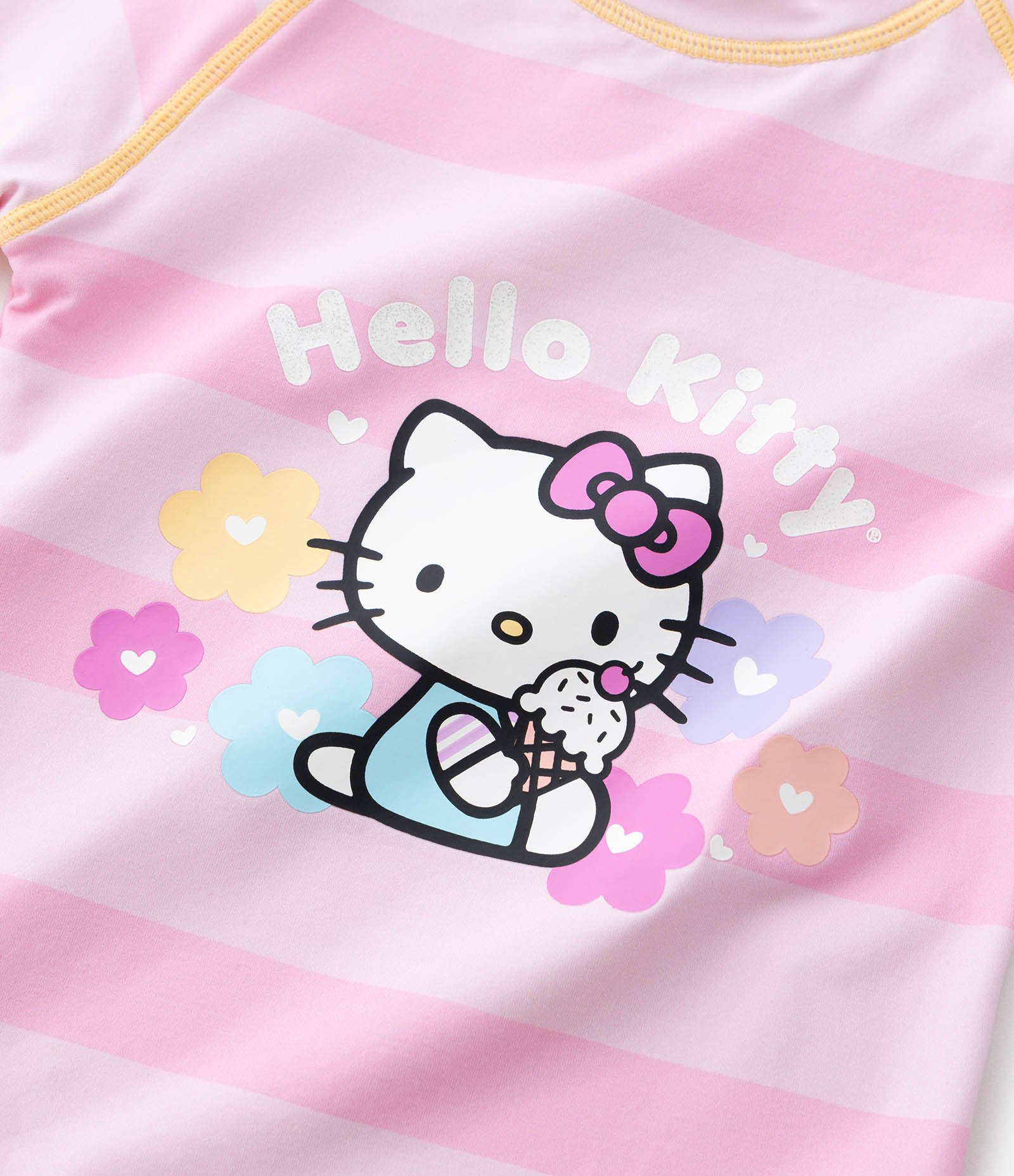Conjunto Infantil UV da Hello Kitty com Blusa e Calcinha de Biquíni – Tam 1 a 4 Anos Rosa/Amarelo 10