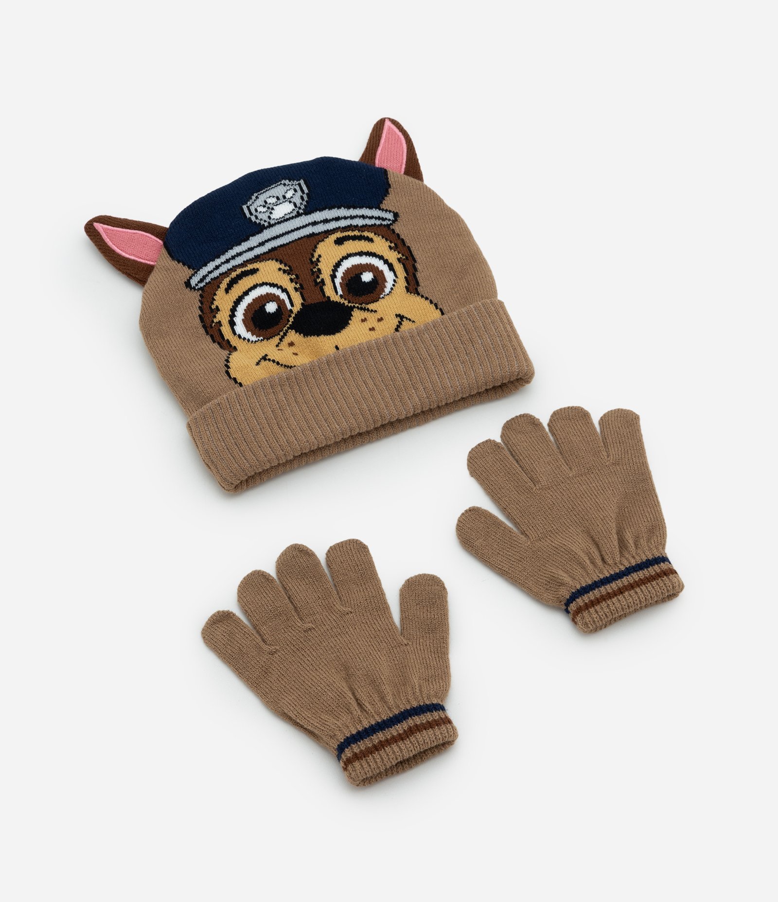 Kit 02 Infantil Gorro e Luvas Chase Patrulha Canina – Tam U Marrom 1