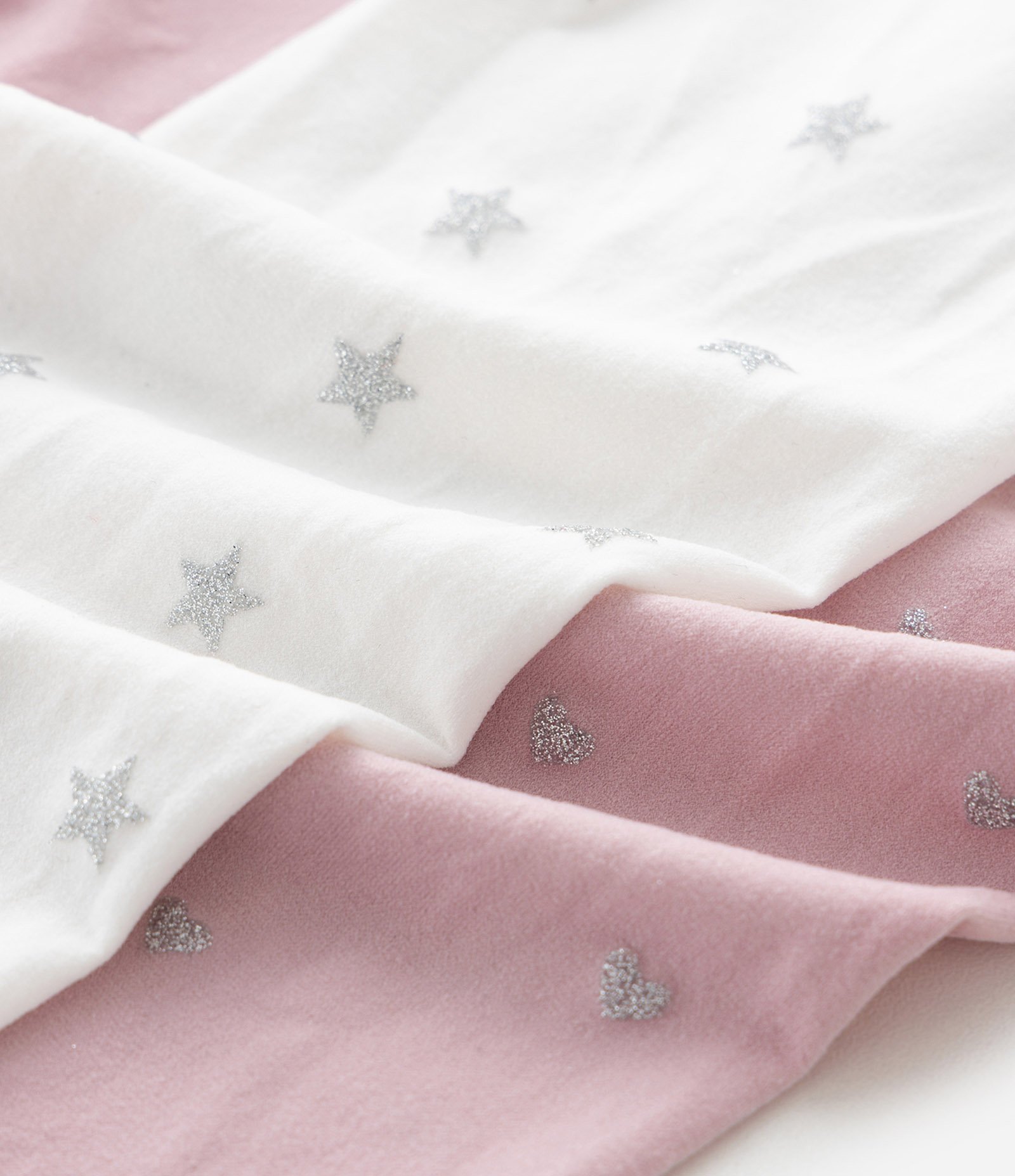 Kit 02 Meias Calças Infantis com Glitter – Tam PP a G Rosa/Branco 3