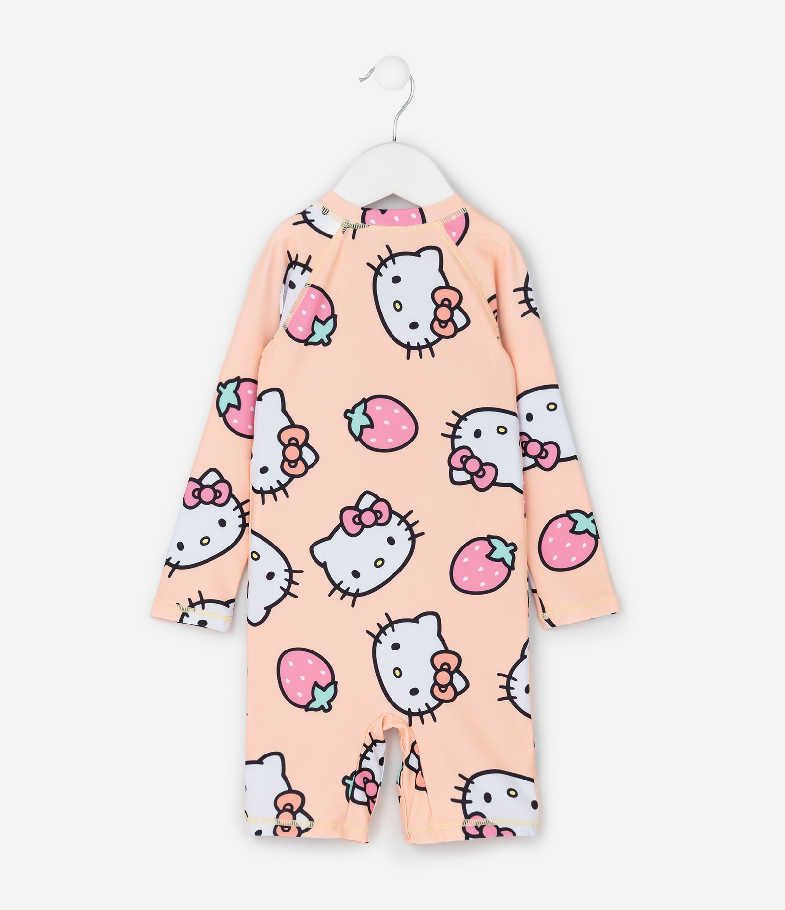 Macacão de Banho Infantil Hello Kitty com Proteção UV – Tam 6 a 4 Anos Salmão Claro 2