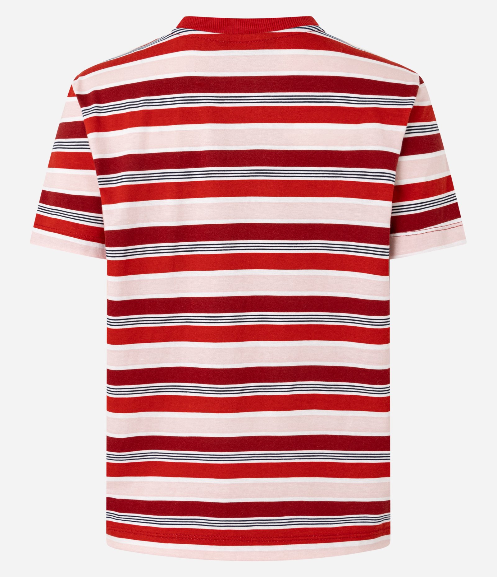 Blusa em Algodão com Listras Variadas e Gola Redonda Vermelho/Bordô/Rosa 6
