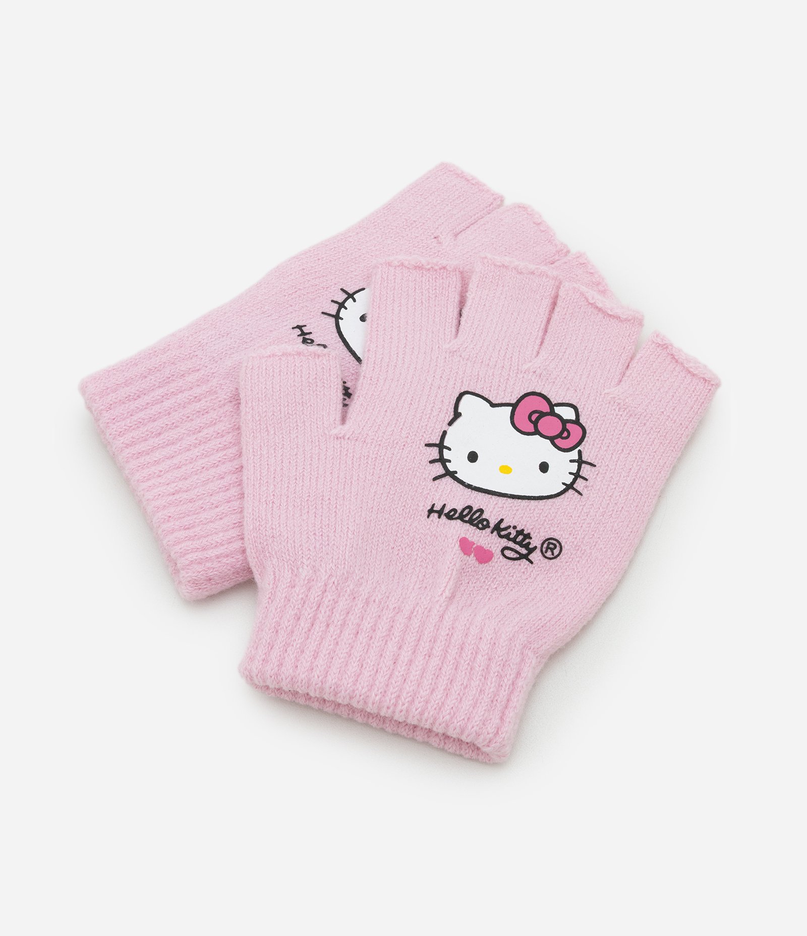 Luva Infantil em Efeito Tricô com Estampa Hello Kitty – Tam 3 a 12 Rosa 4
