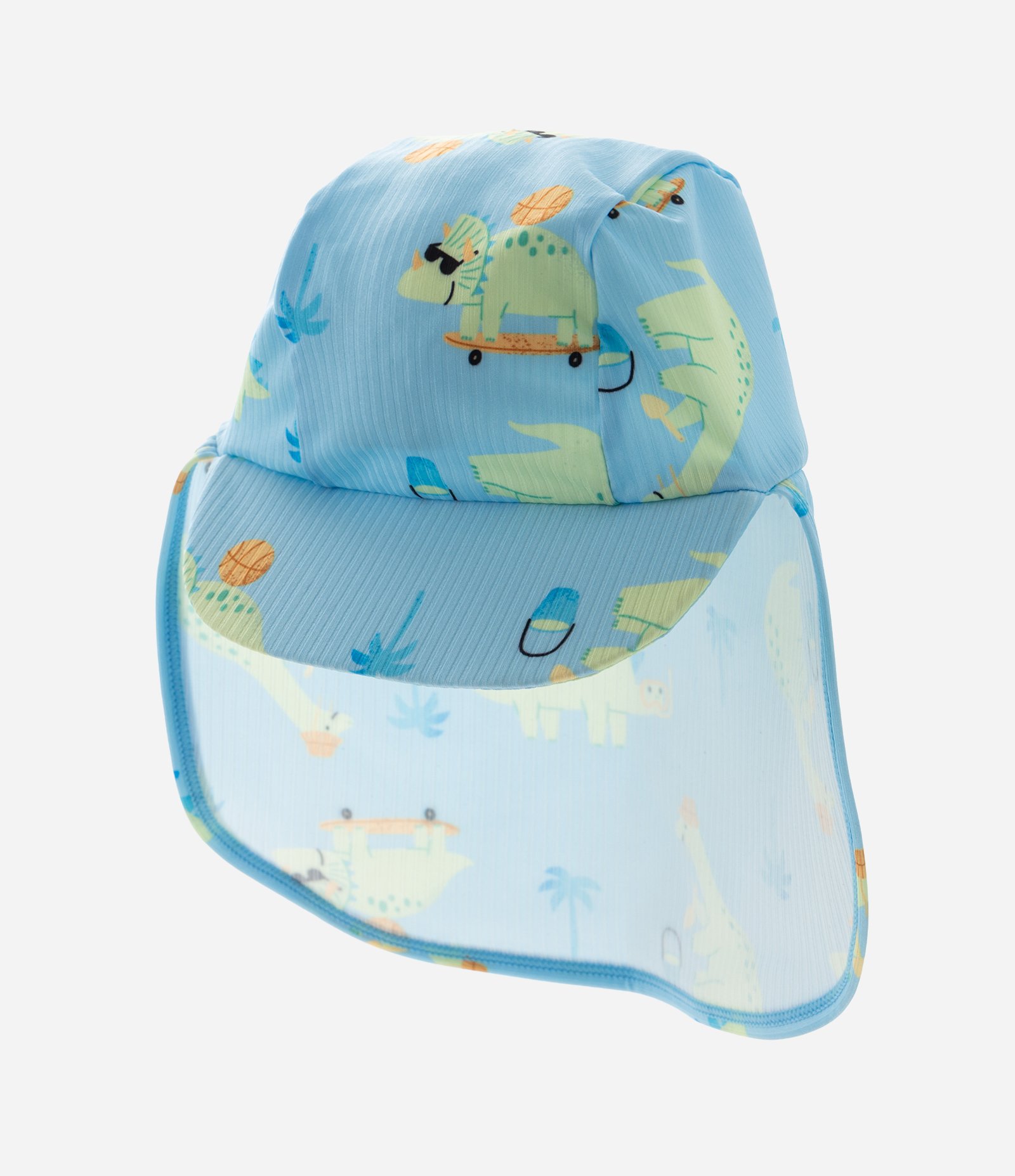 Conjunto Infantil Macaquinho e Chapéu Estampado com Proteção UV – Tam 1 a 12 Meses Azul 4