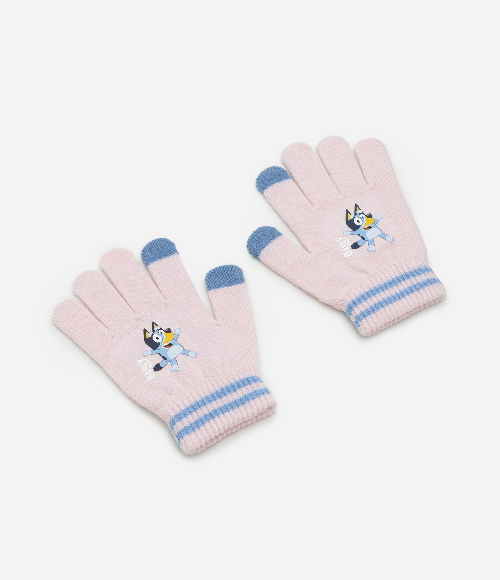 Luva Infantil em Efeito Tricô Estampa Bluey – Tam 3 a 12 Rosa Claro 1