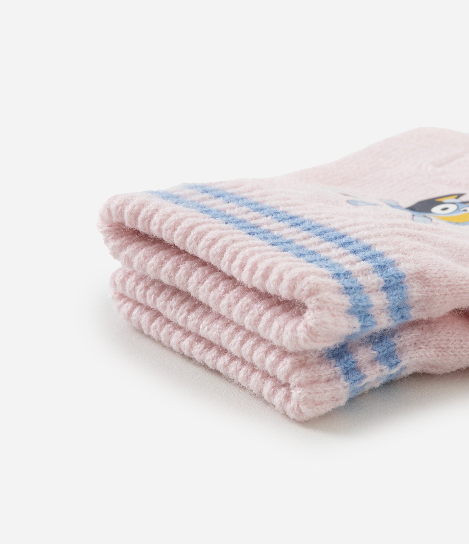 Luva Infantil em Efeito Tricô Estampa Bluey – Tam 3 a 12 Rosa Claro 3