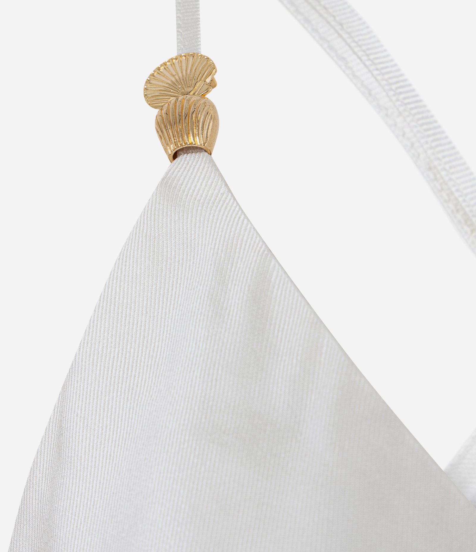 Blusa Acetinada de Alça com Sobreposição e Detalhes Meatlizados Off White 6